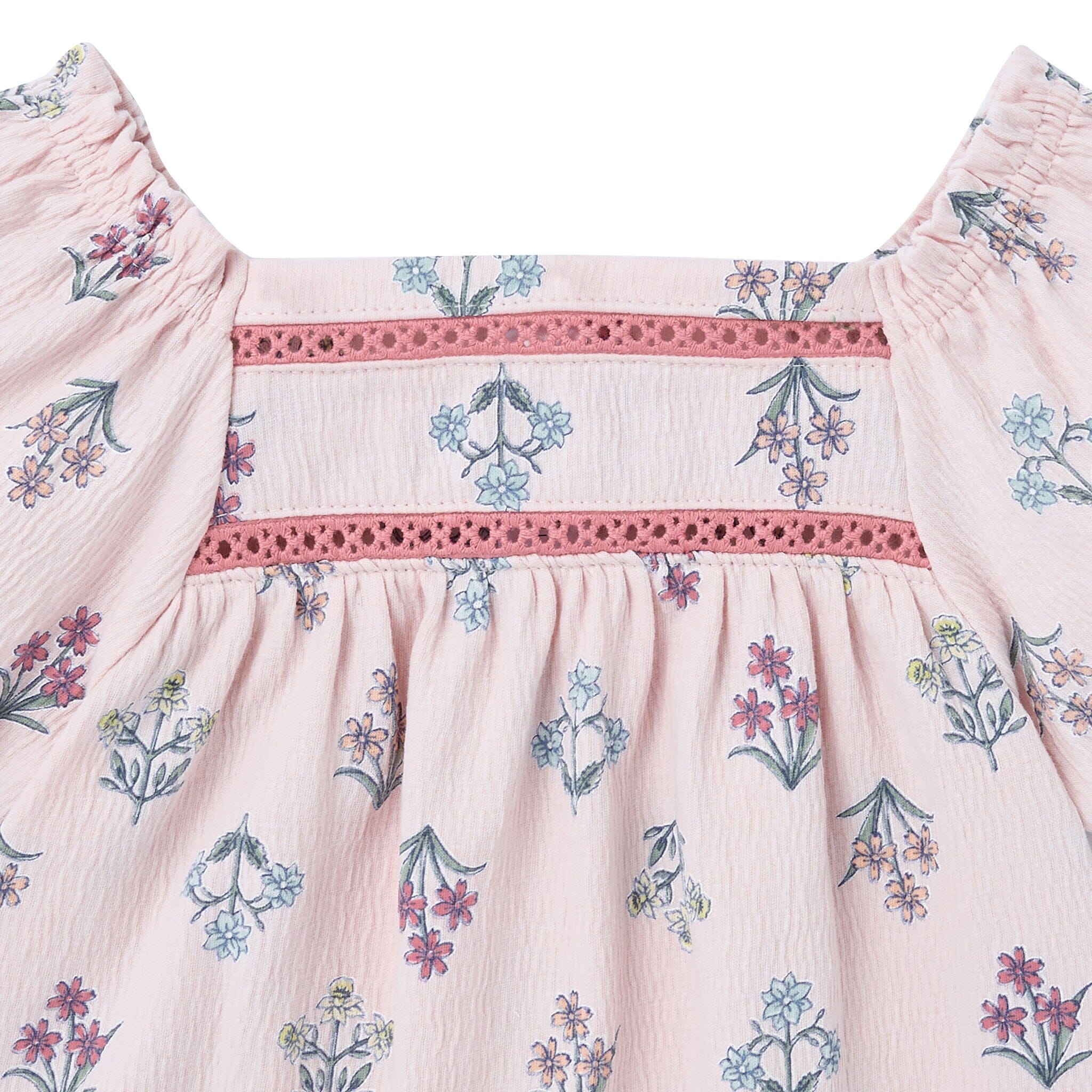 2-Piece Girls Pink Floral Top and Shorts Set - Image 6