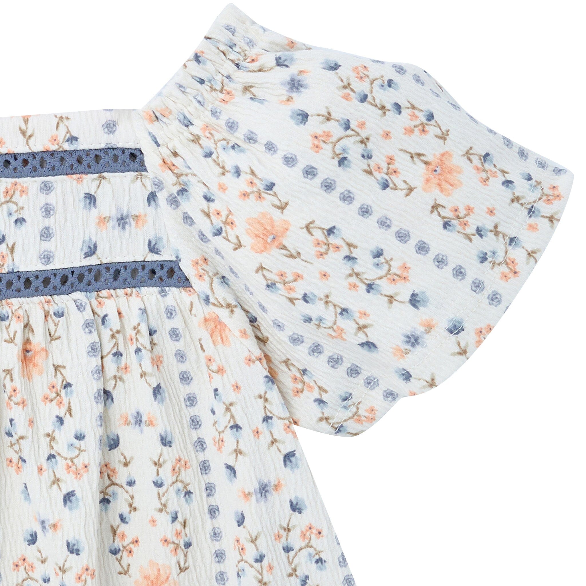 2-Piece Girls Floral Stripe Top and Shorts Set - Image 3
