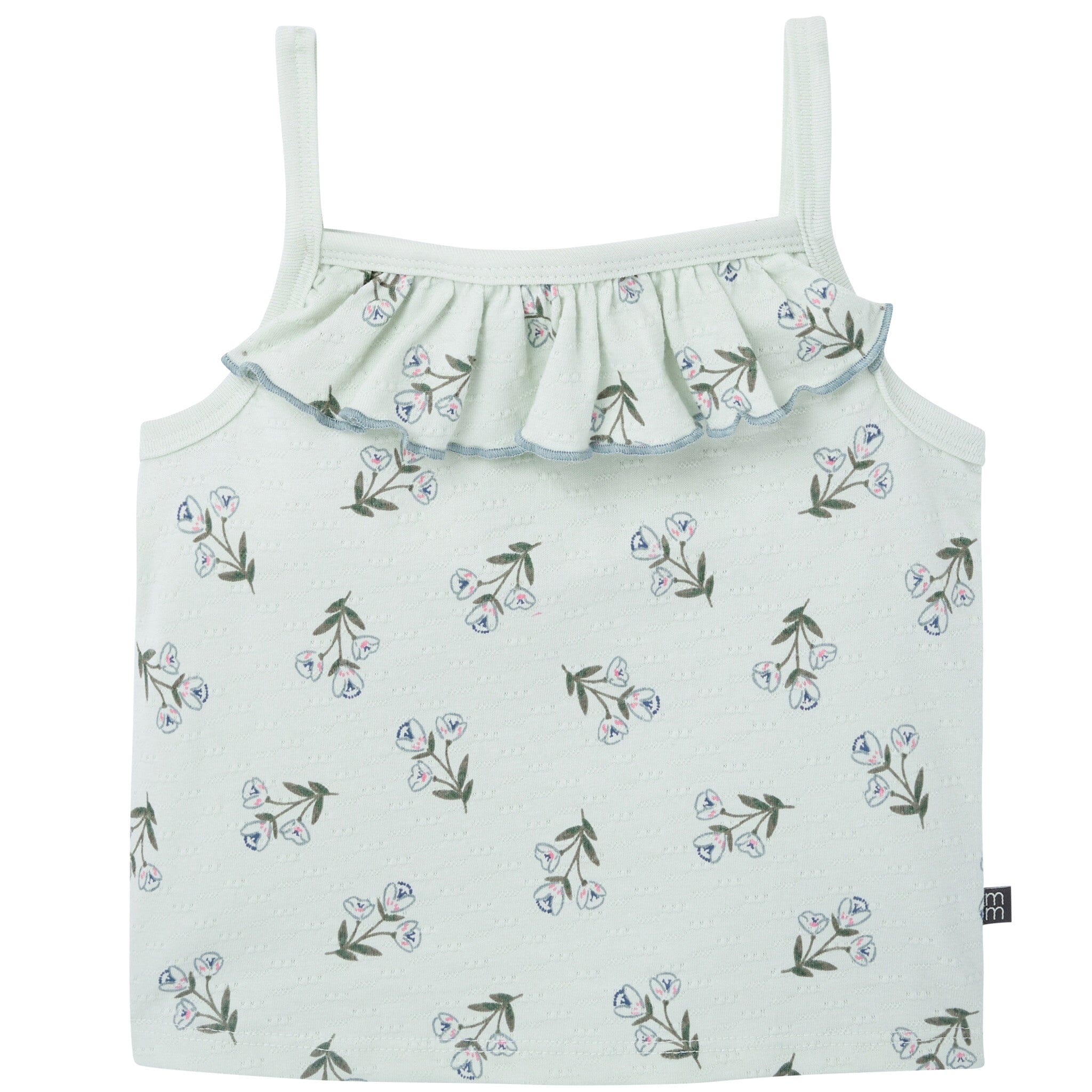 4-Piece Girls Blue Floral Tank Tops & Shorts Set - Image 4