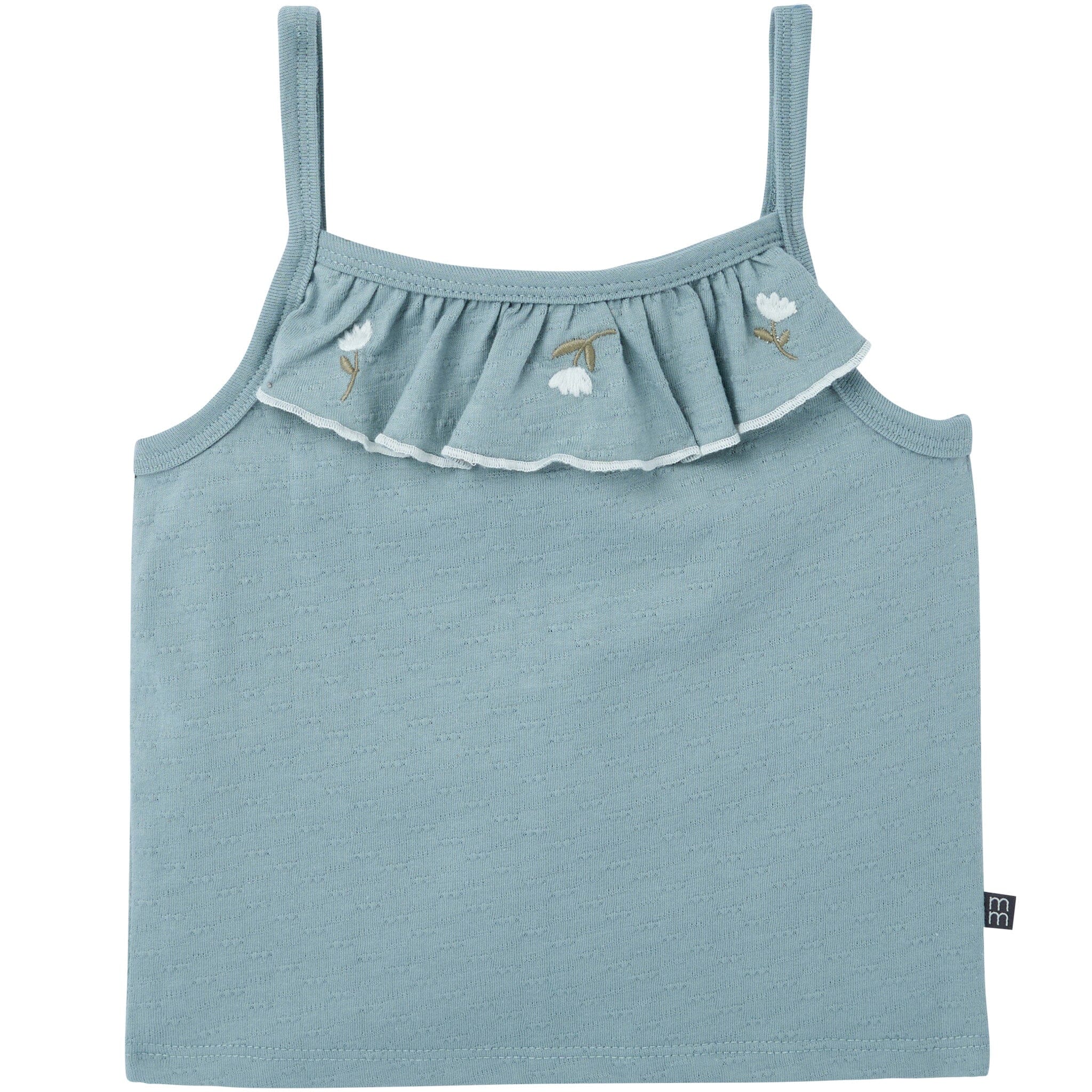 4-Piece Girls Blue Floral Tank Tops & Shorts Set - Image 9