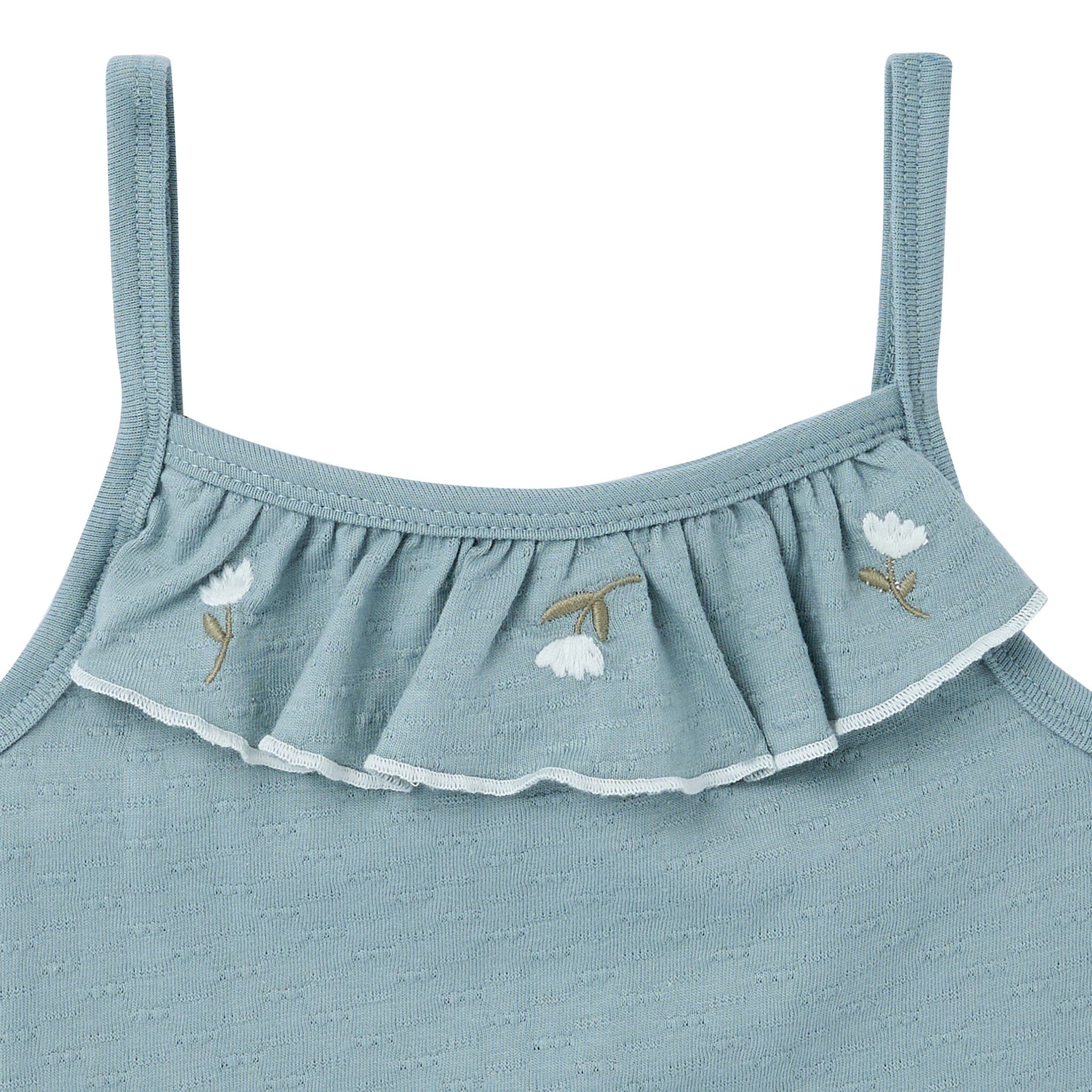 4-Piece Girls Blue Floral Tank Tops & Shorts Set - Image 10