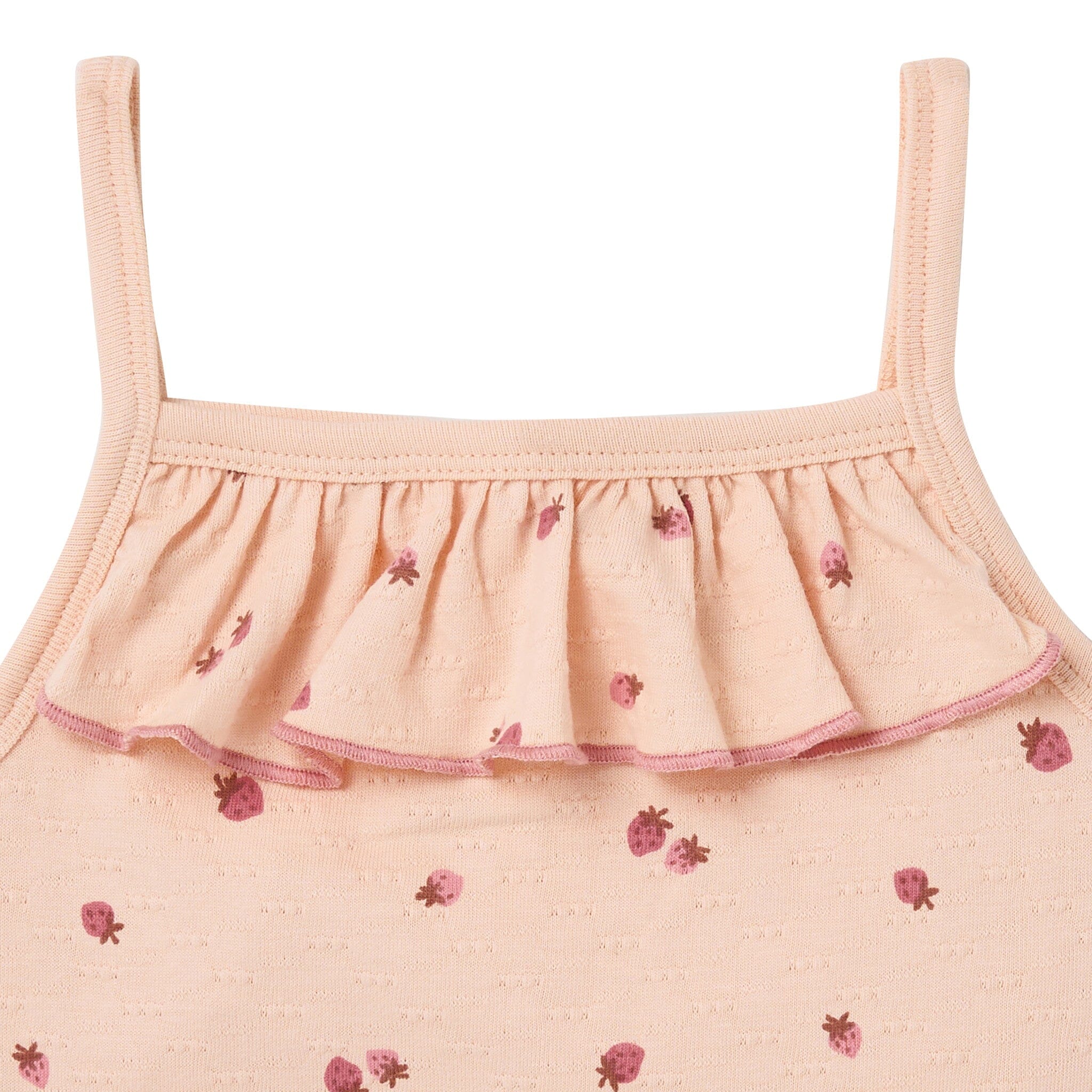 4-Piece Girls Strawberries Tank Tops & Shorts Set - Image 3