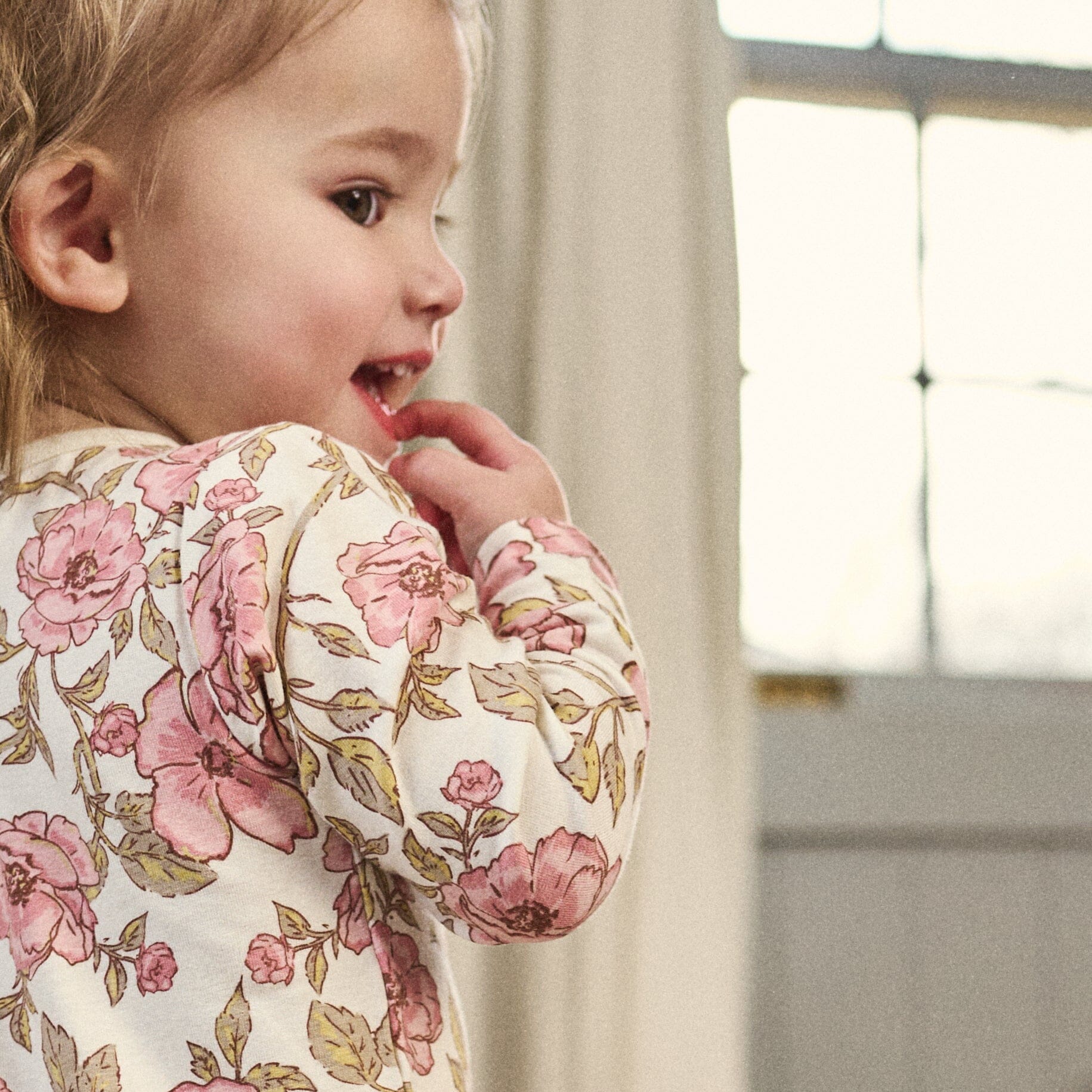 2-Pack Baby Girls Pink Flower Zip Front Viscose Rompers - Image 5