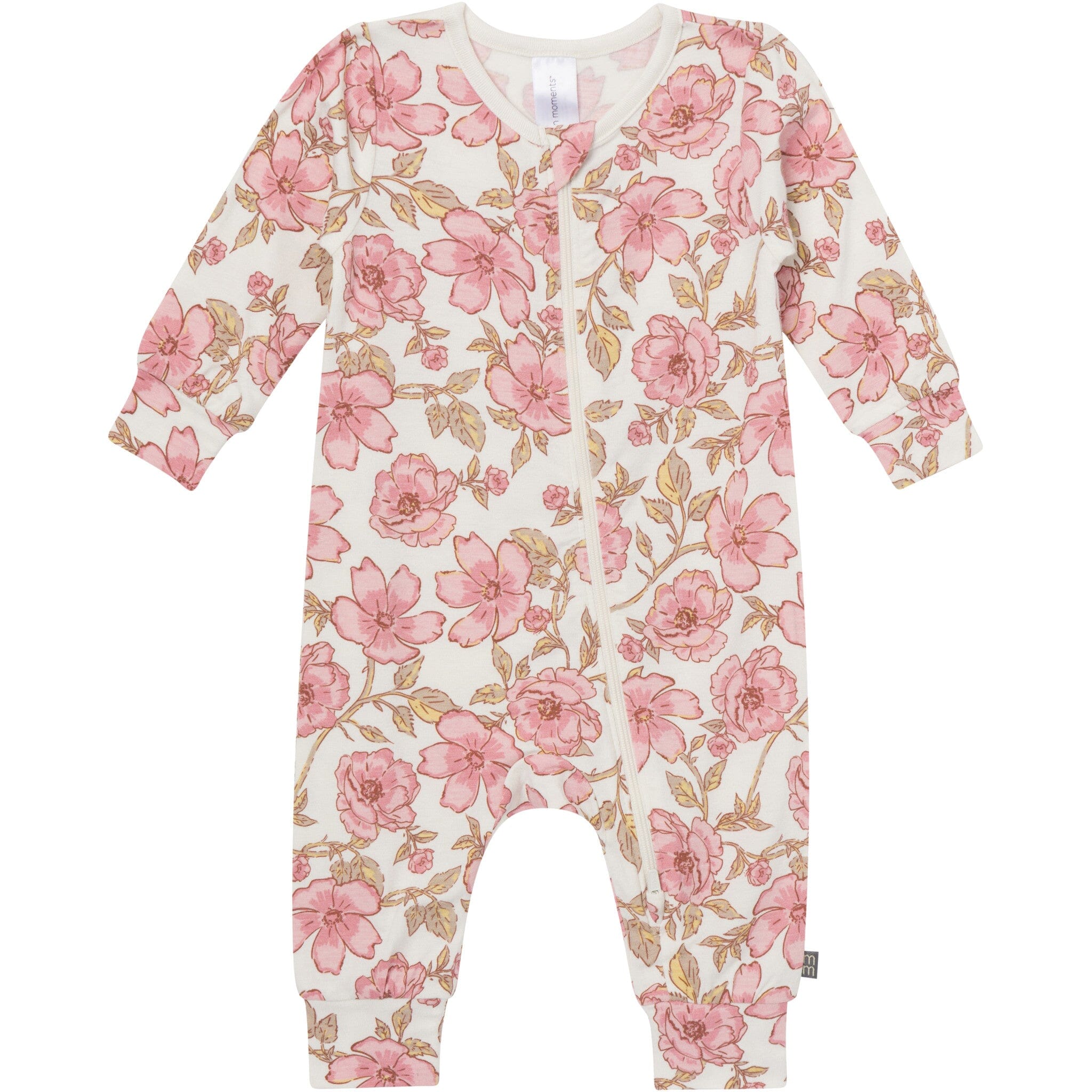 2-Pack Baby Girls Pink Flower Zip Front Viscose Rompers - Image 6