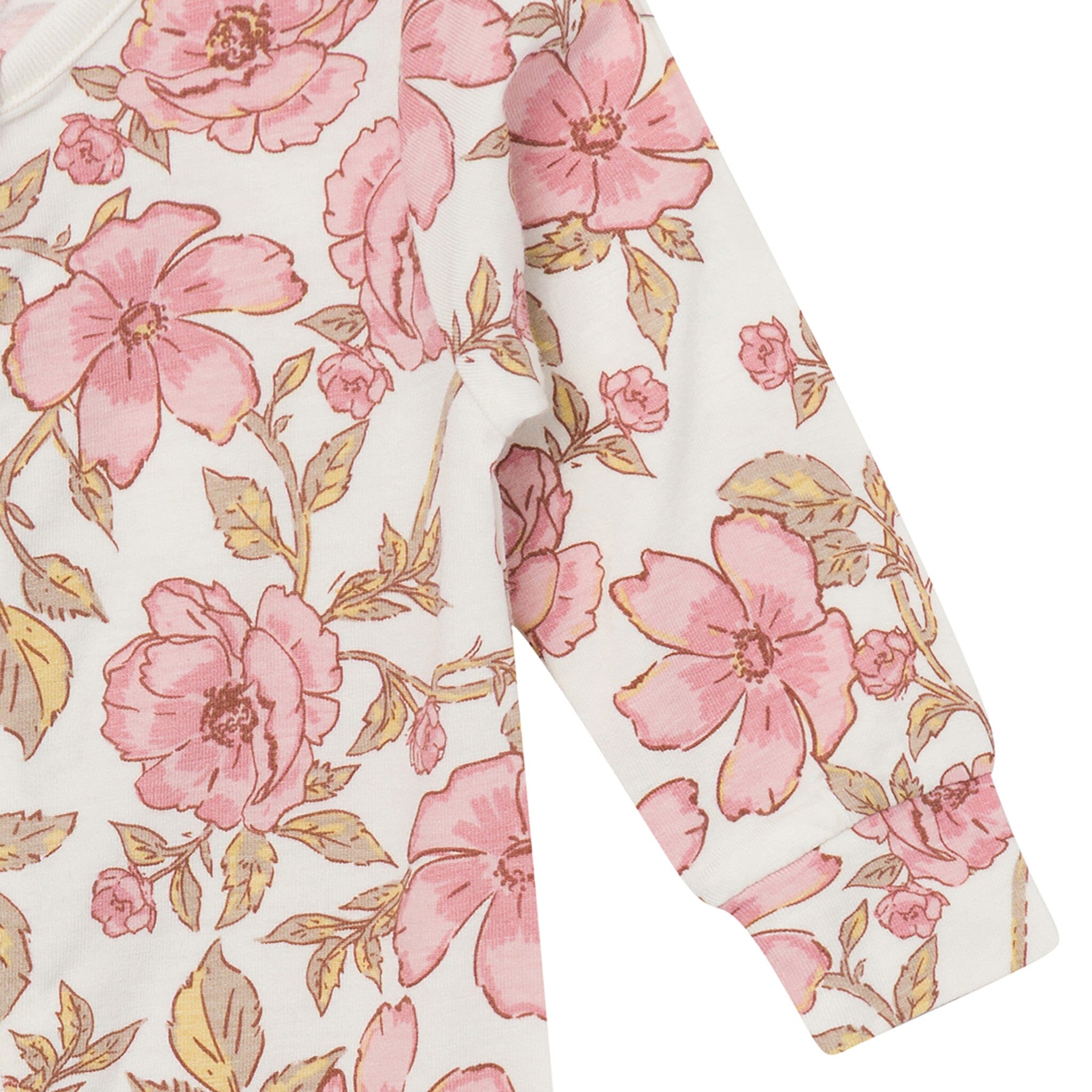 2-Pack Baby Girls Pink Flower Zip Front Viscose Rompers - Image 8