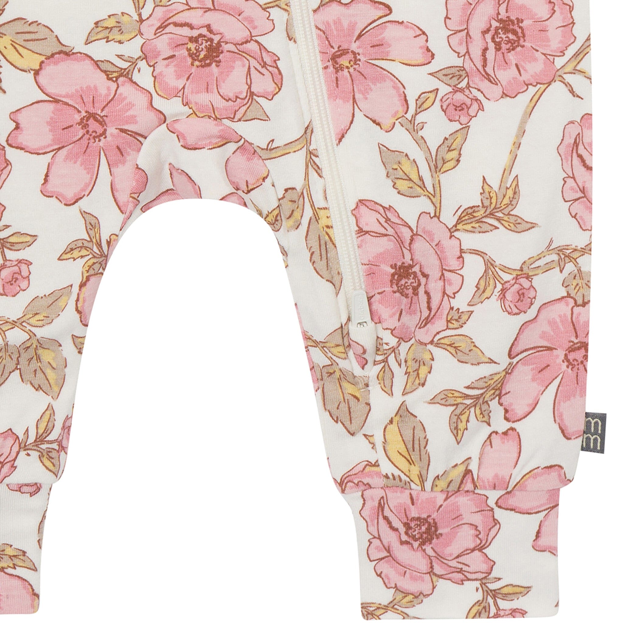2-Pack Baby Girls Pink Flower Zip Front Viscose Rompers - Image 9
