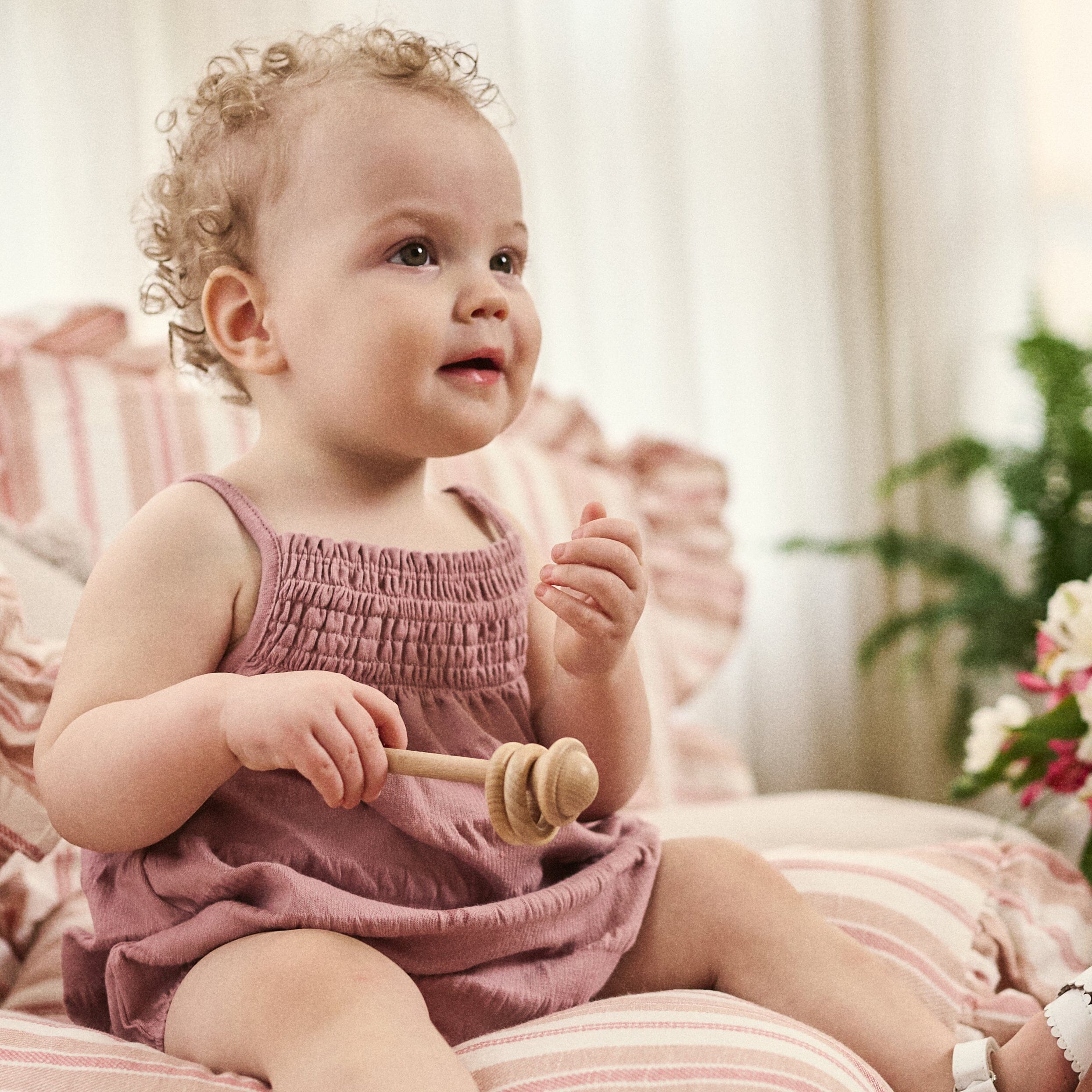 Baby Girls Woodrose Bubble Romper - Image 2