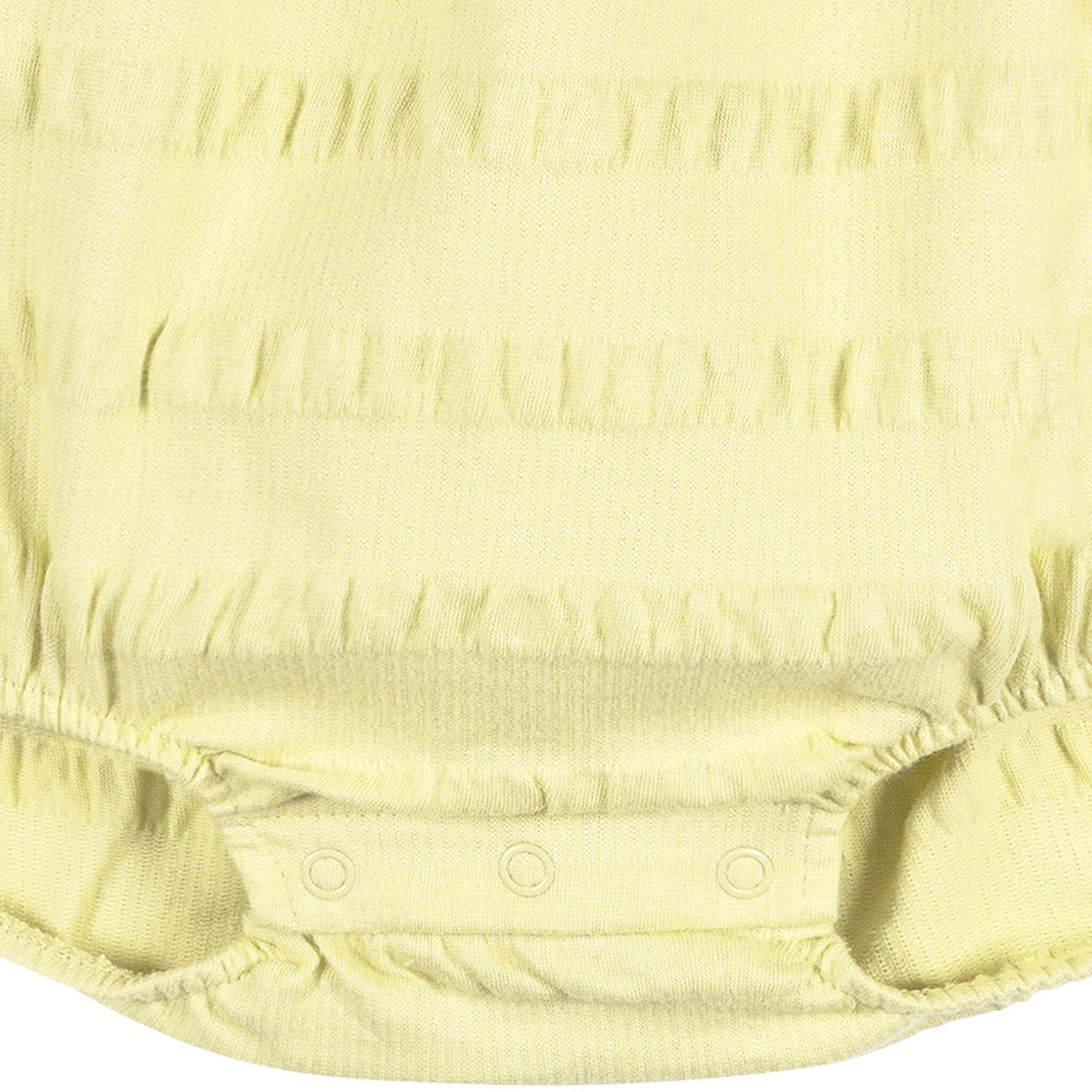 Baby Girls Light Yellow Bubble Romper - Image 3