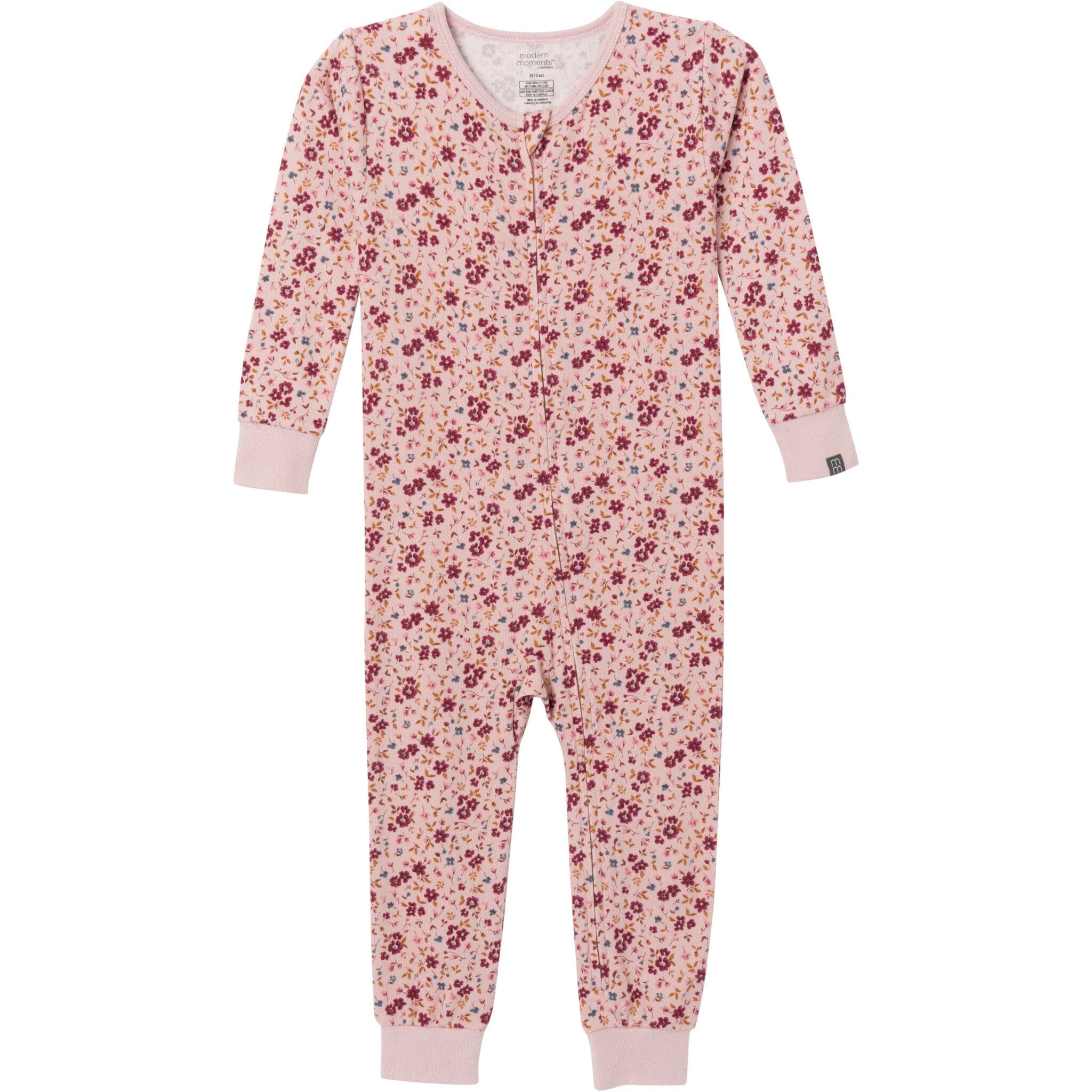 Baby & Toddler Girls Light Rose Floral Snug Fit Footless Pajamas