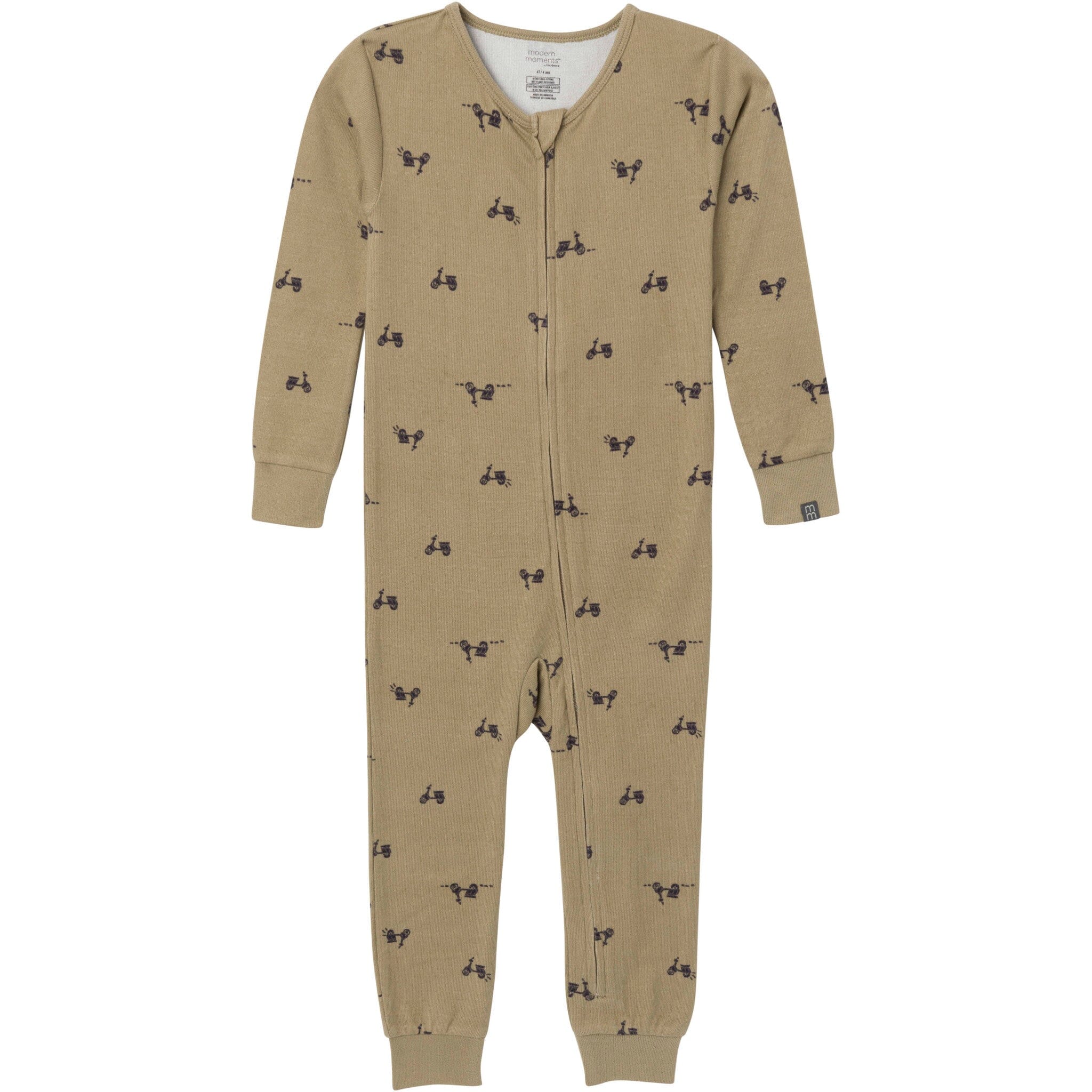 Baby & Toddler Neutral Olive Scooters Snug Fit Footless Pajamas
