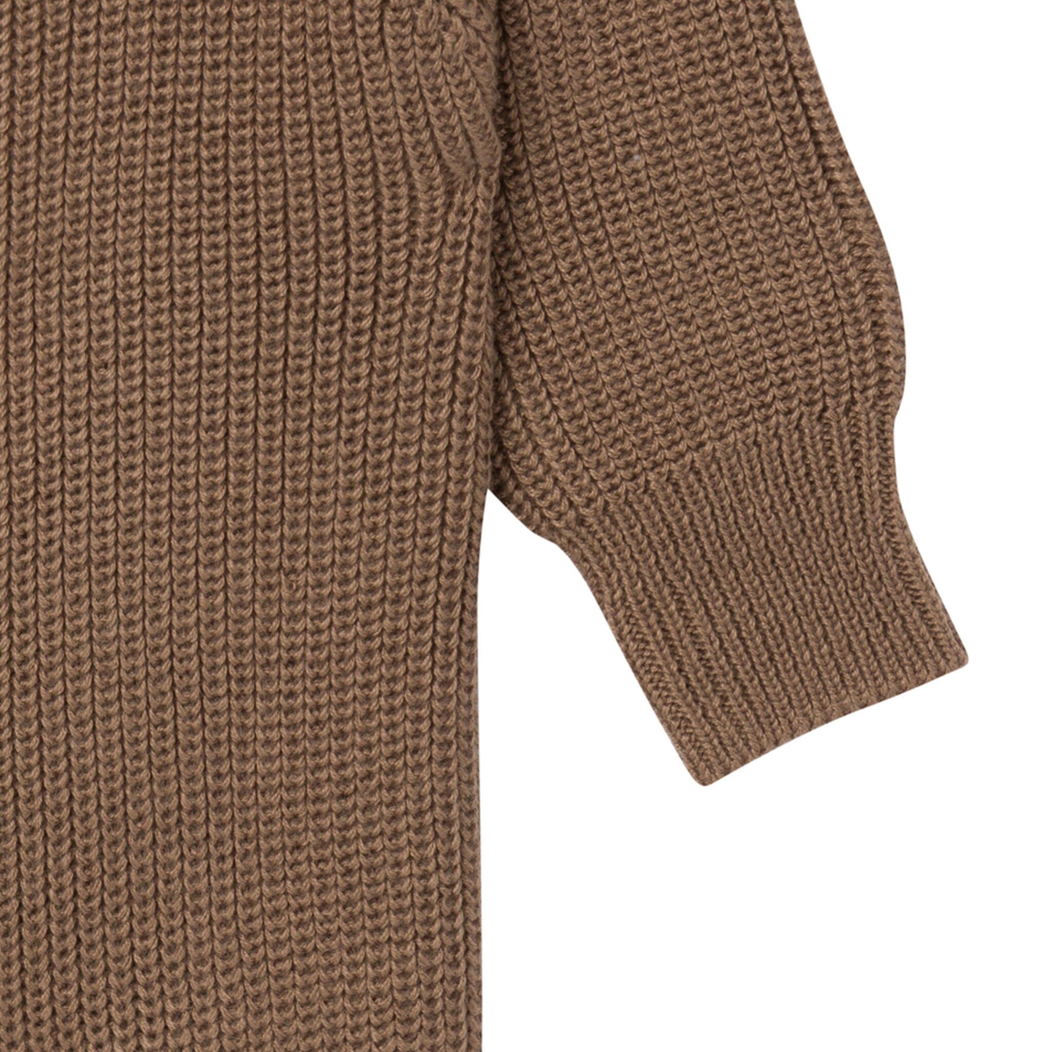 2-Piece Baby Neutral Brown Sweater Romper & Hat Set - Image 8