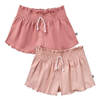2-Pack Infant & Toddler Girls Rose Smocked Wide Leg Shorts