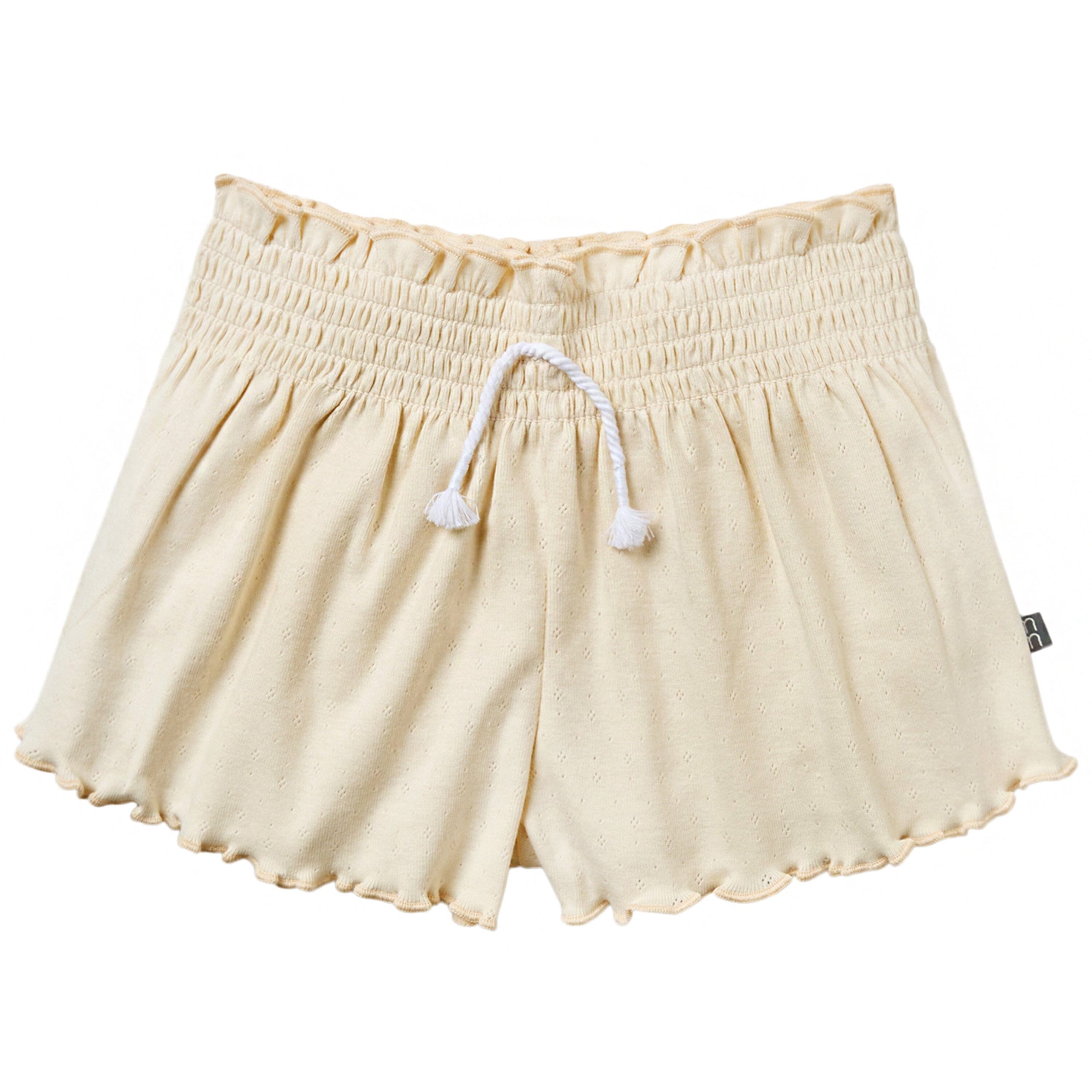 2-Pack Infant & Toddler Girls Light Beige and Blue Smocked Wide Leg Shorts - Image 7