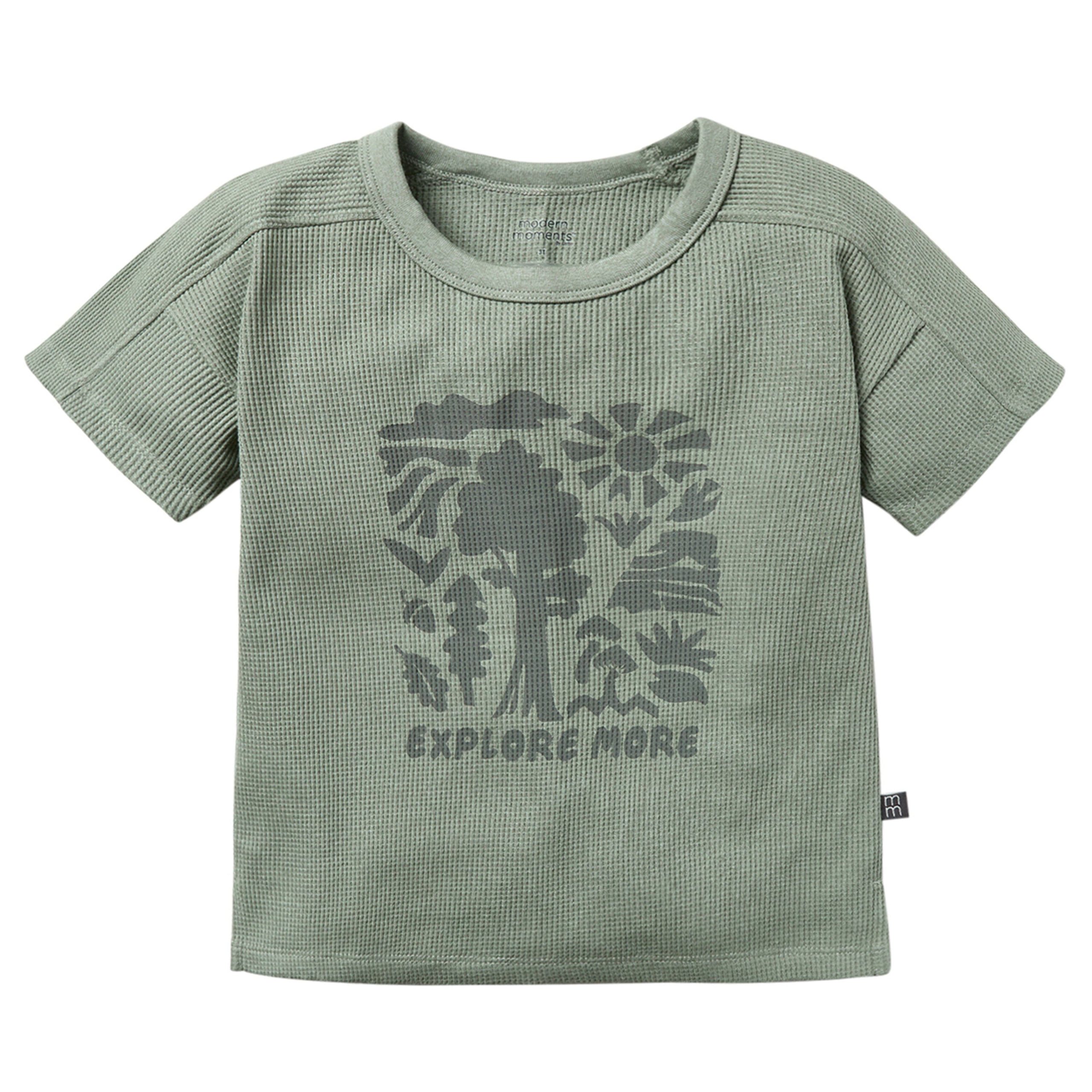 2-Piece Infant & Toddler Boys Explore More T-Shirt & Green Harem Shorts Bundle - Image 2
