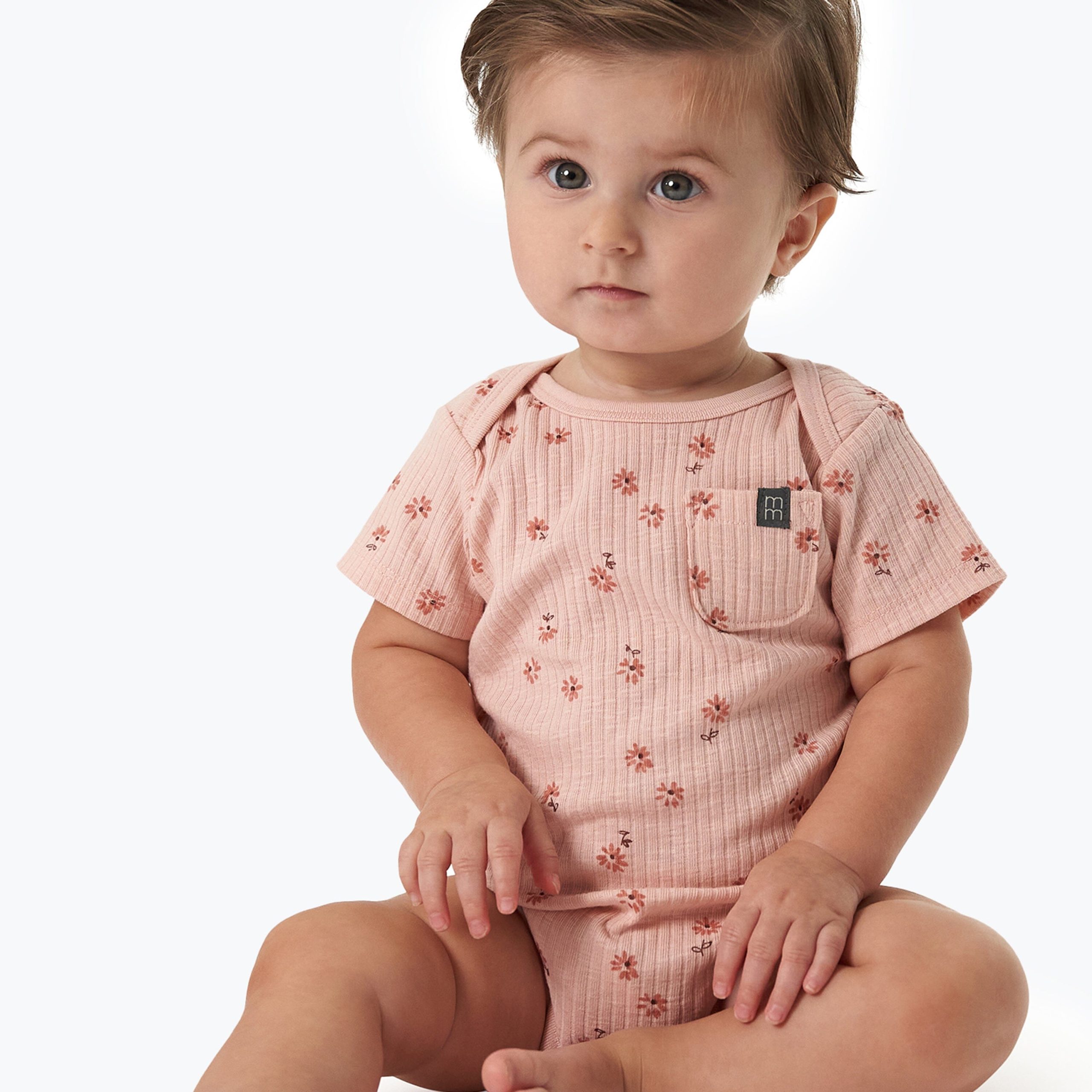 2-Piece Baby Girls Rose Flower Short Sleeve Bodysuit & Pants Set - Image 3