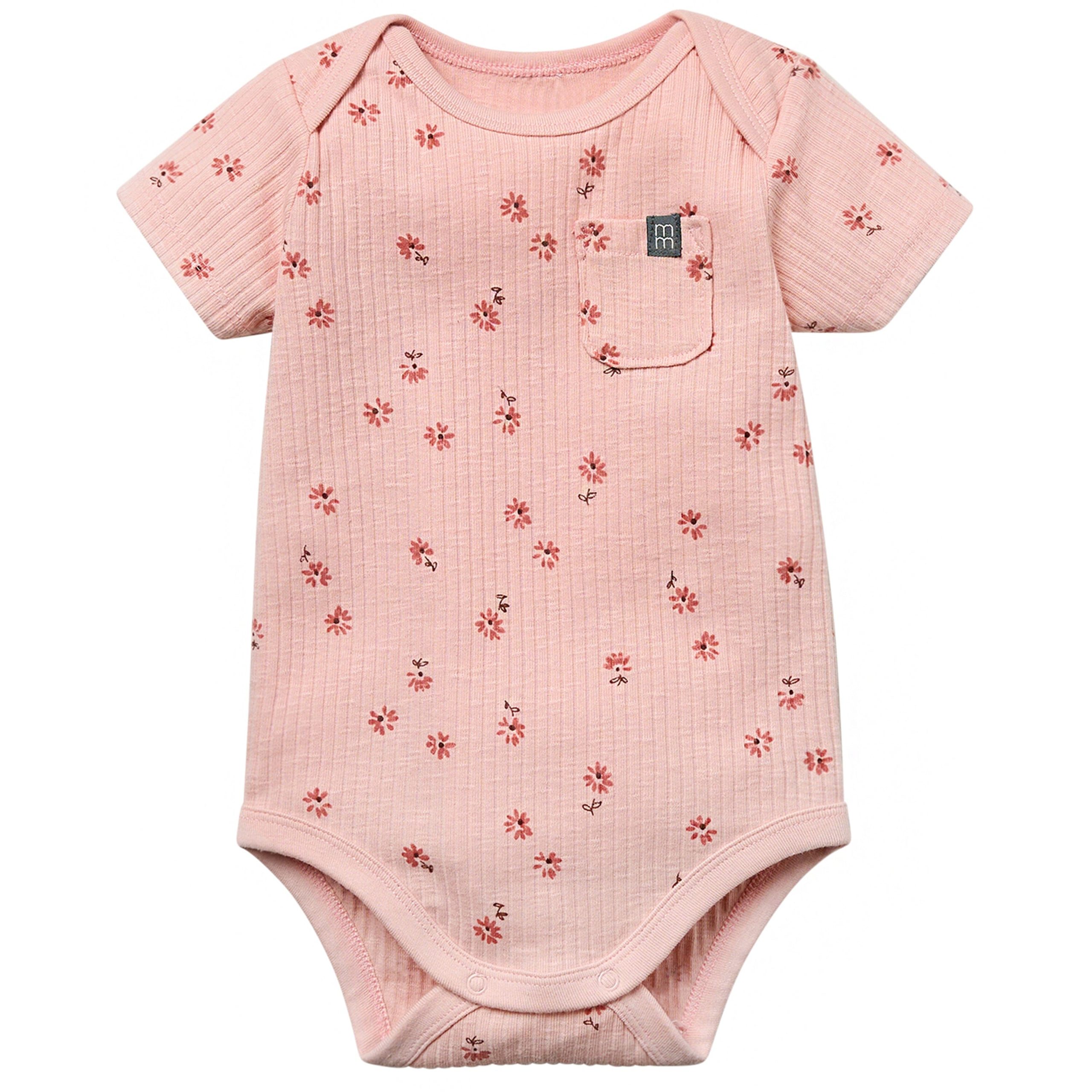 2-Piece Baby Girls Rose Flower Short Sleeve Bodysuit & Pants Set - Image 5
