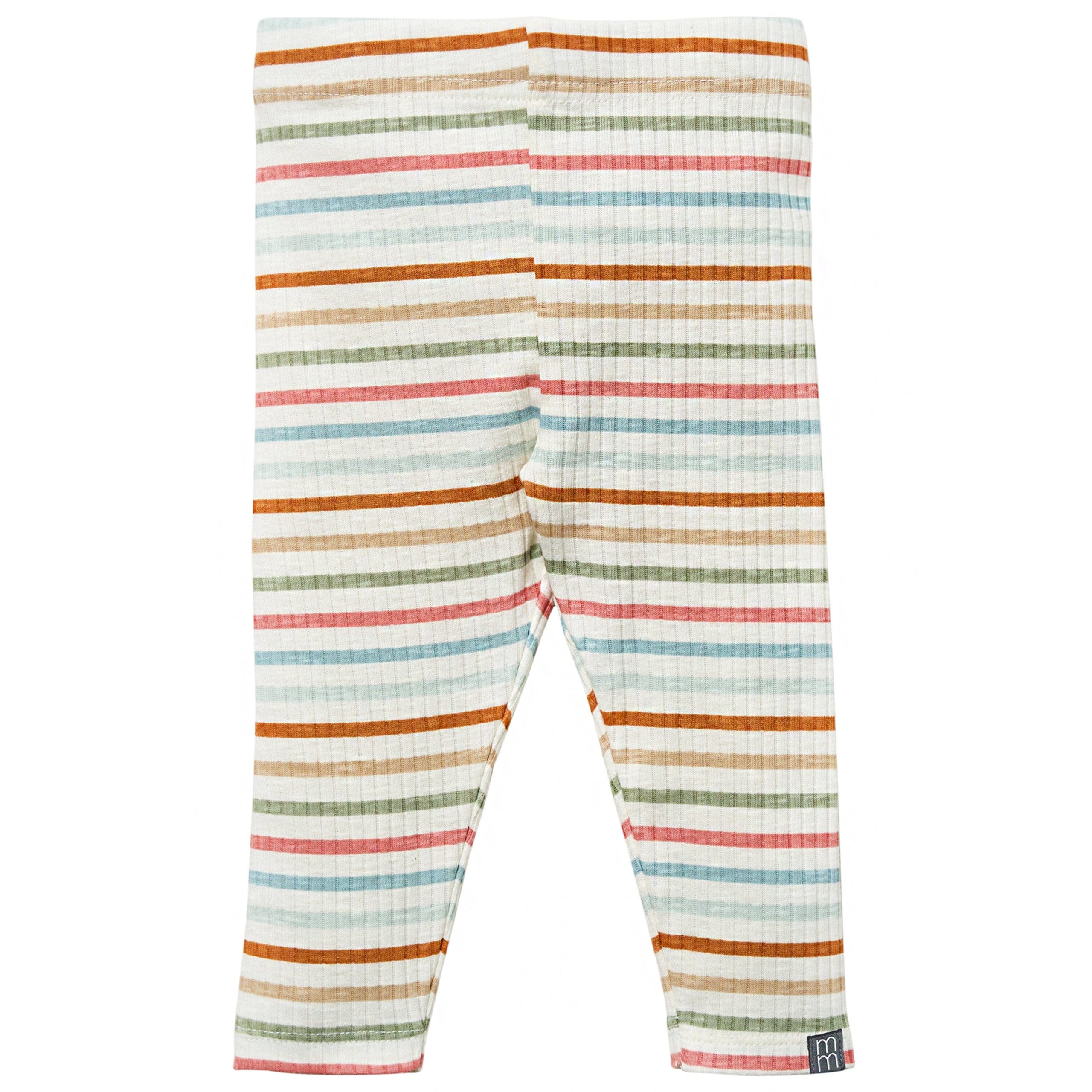 2-Piece Baby Boys Teal Long Sleeve Bodysuit & Striped Leggings Set - Image 6