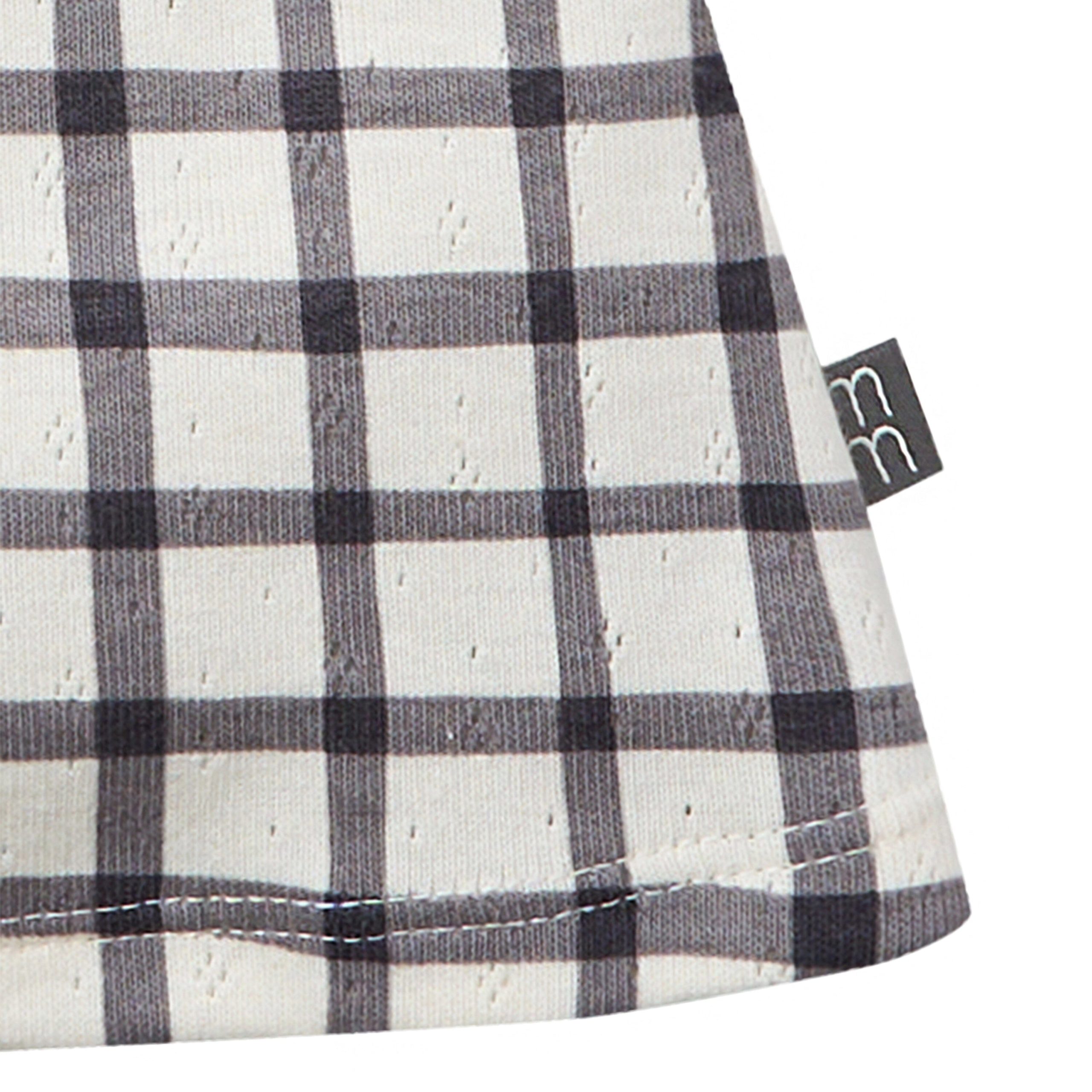 2-Piece Infant & Toddler Girls Dark Grey Plaid Ruffled Sleeve Top & Wide Leg Shorts Set - Image 7