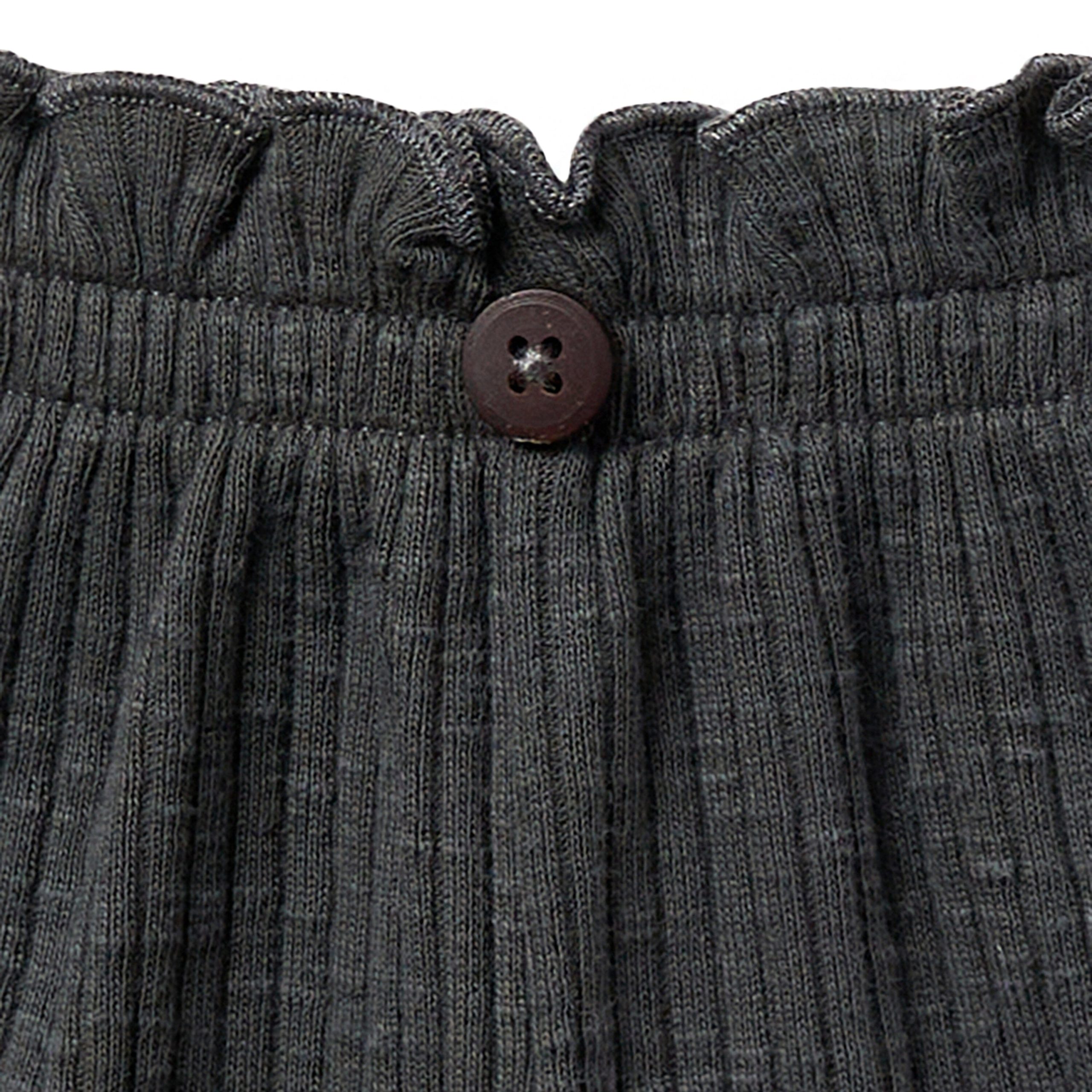 2-Piece Infant & Toddler Girls Dark Grey Plaid Ruffled Sleeve Top & Wide Leg Shorts Set - Image 9