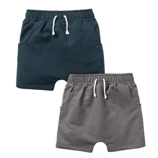 2-Pack Infant & Toddler Boys Dark Blue & Grey Harem Shorts