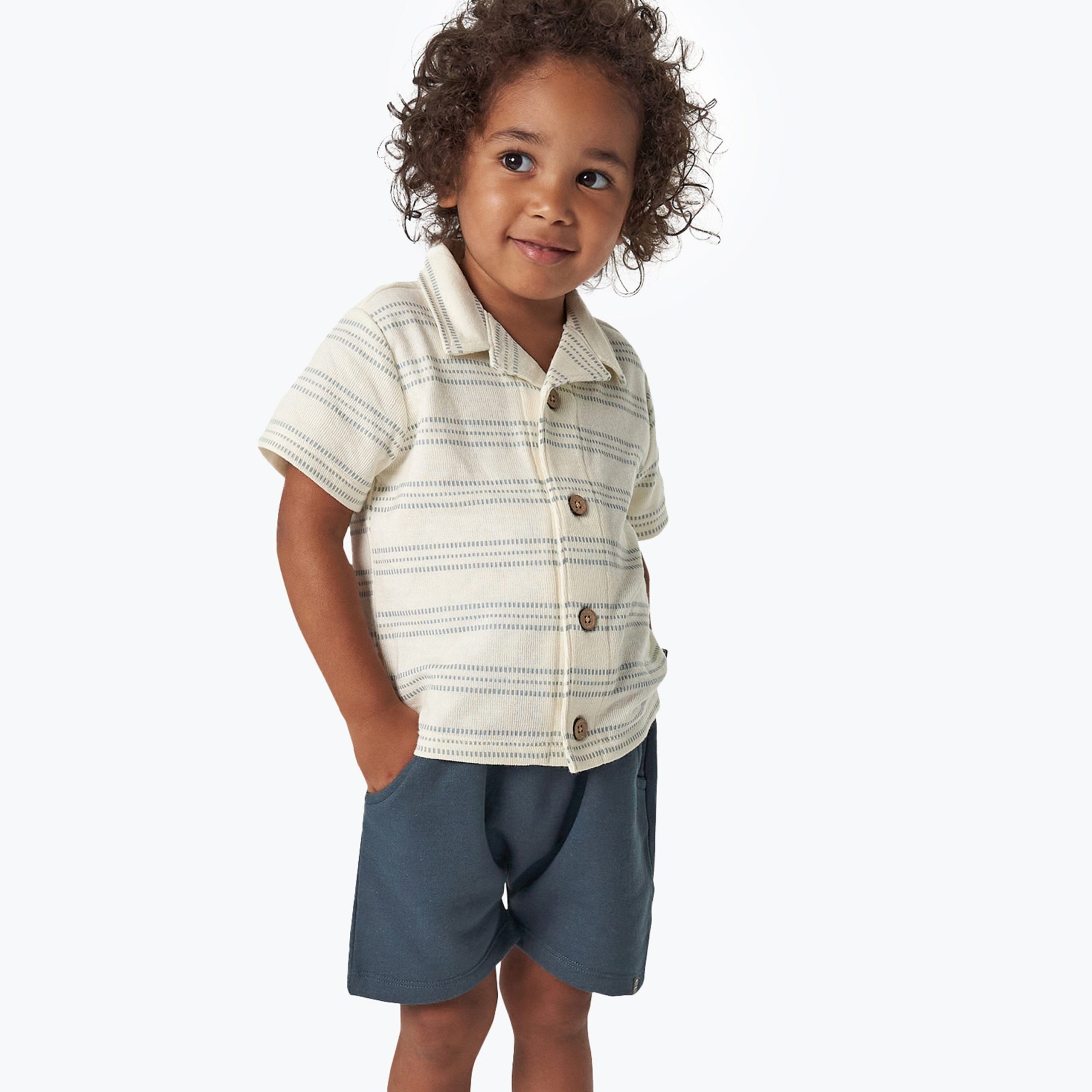 2-Pack Infant & Toddler Boys Dark Blue & Grey Harem Shorts - Image 2