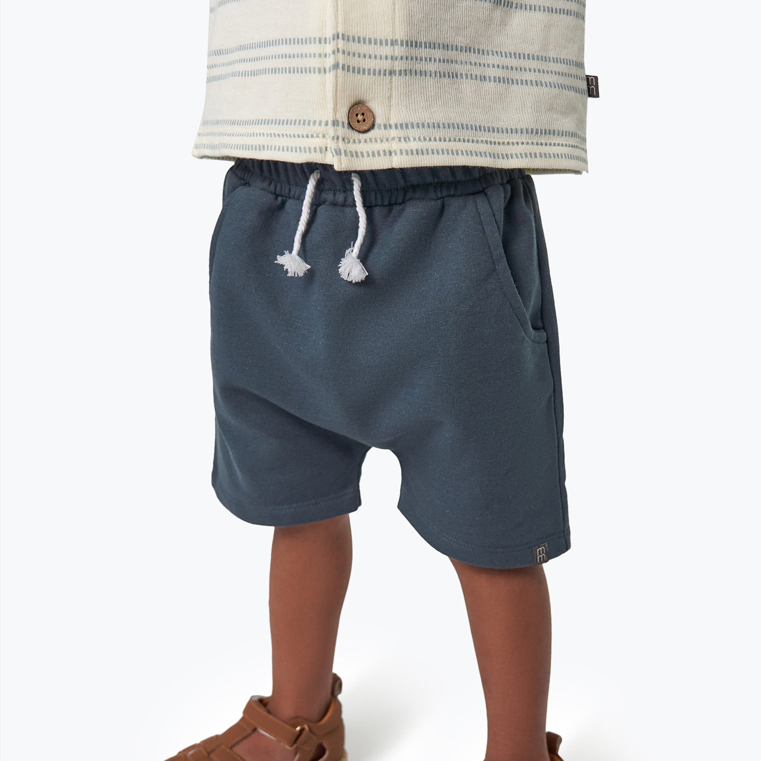 2-Pack Infant & Toddler Boys Dark Blue & Grey Harem Shorts - Image 3