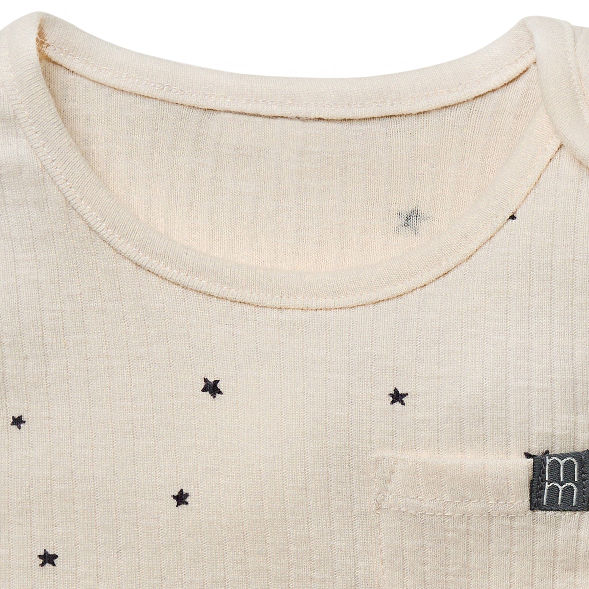 Baby Neutral Beige Moon & Stars Tank Top With Pocket - Image 4