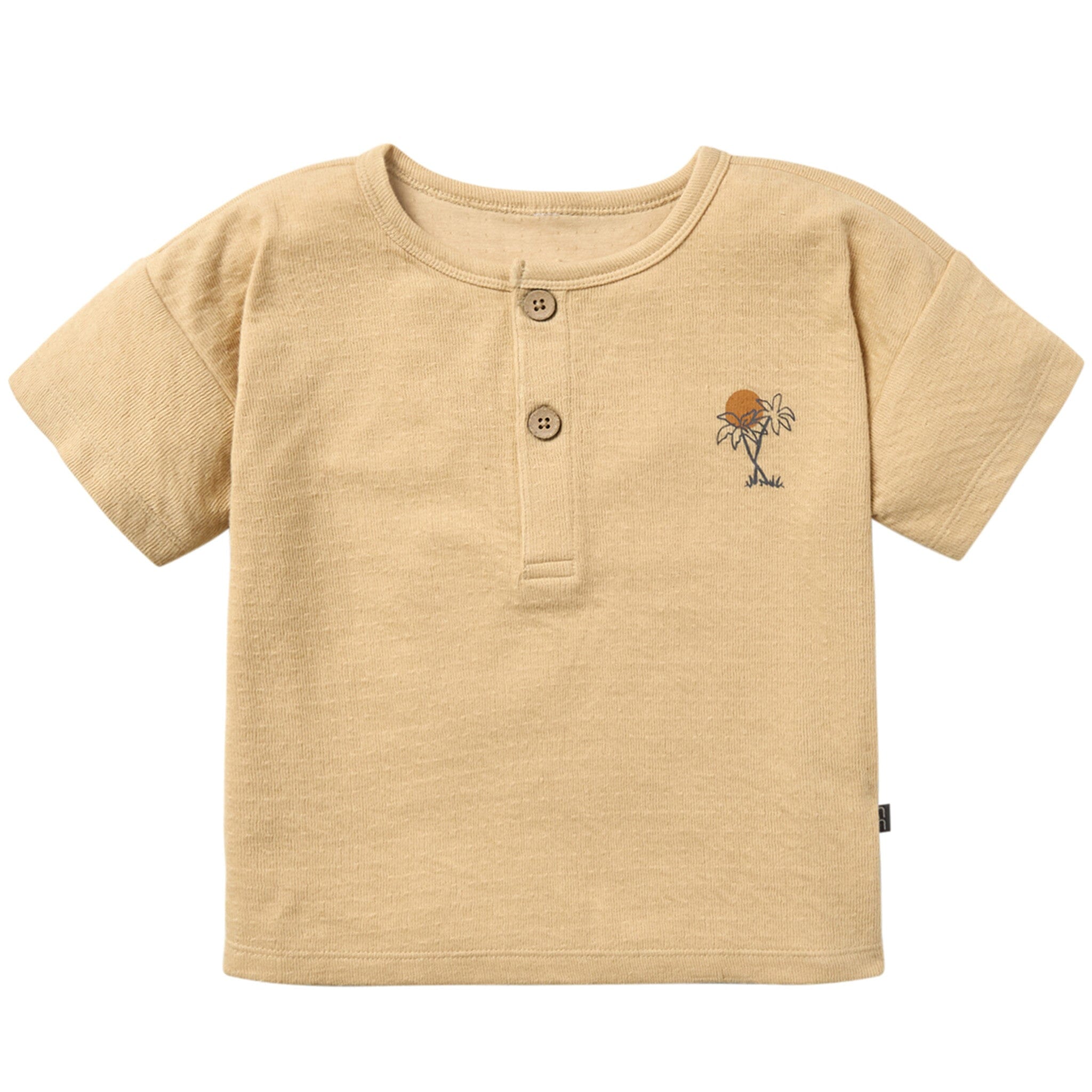 Infant & Toddler Boys Tan Henley Top