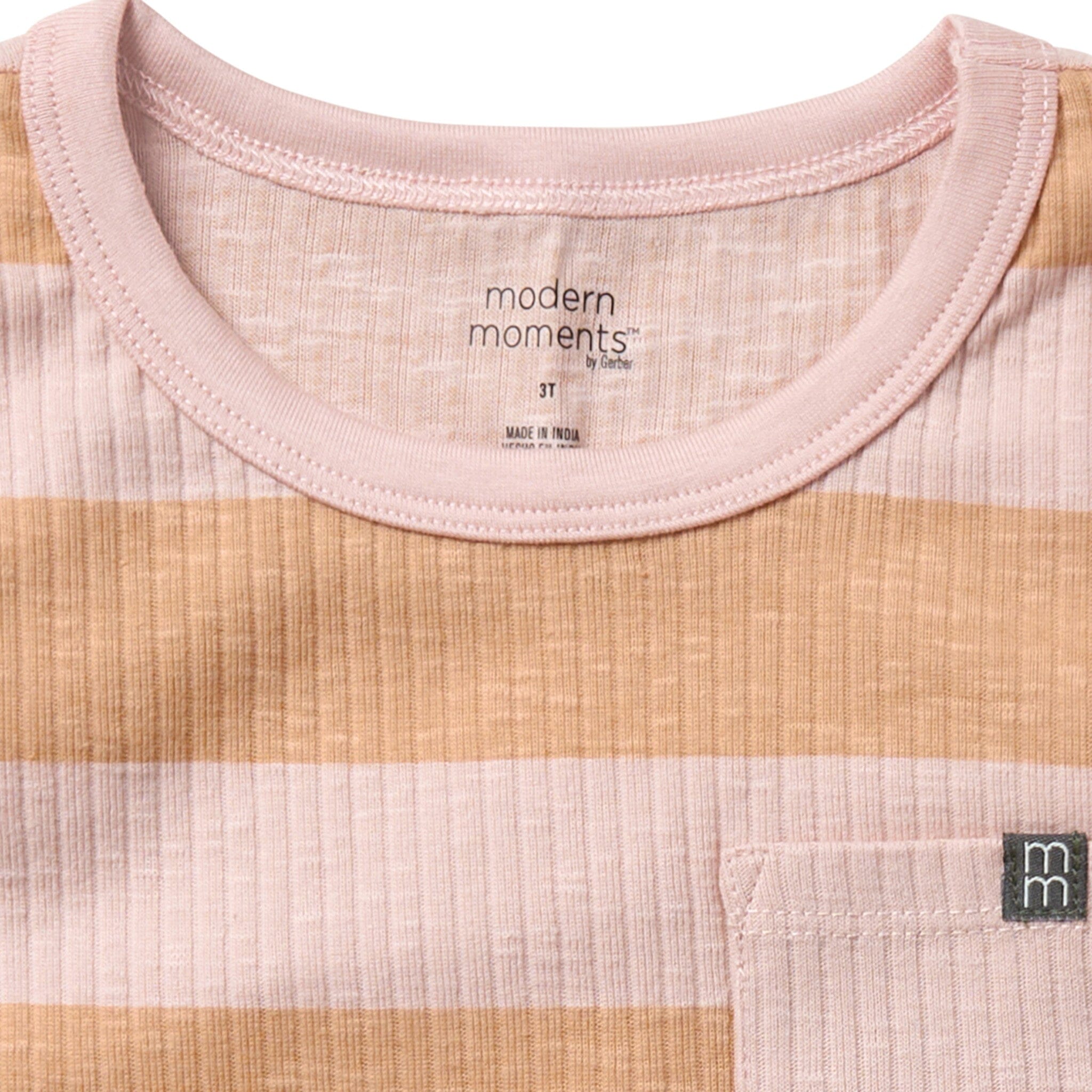 Infant & Toddler Boys Tan Stripe Tank Top - Image 2