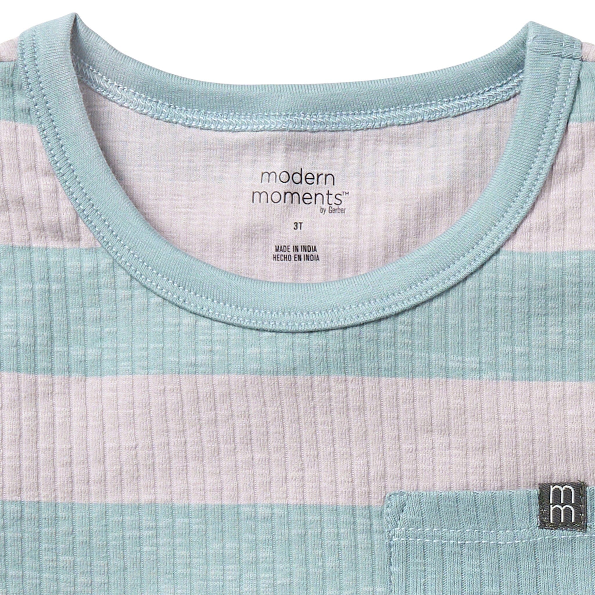 Infant & Toddler Boys Teal Stripe Tank Top - Image 2