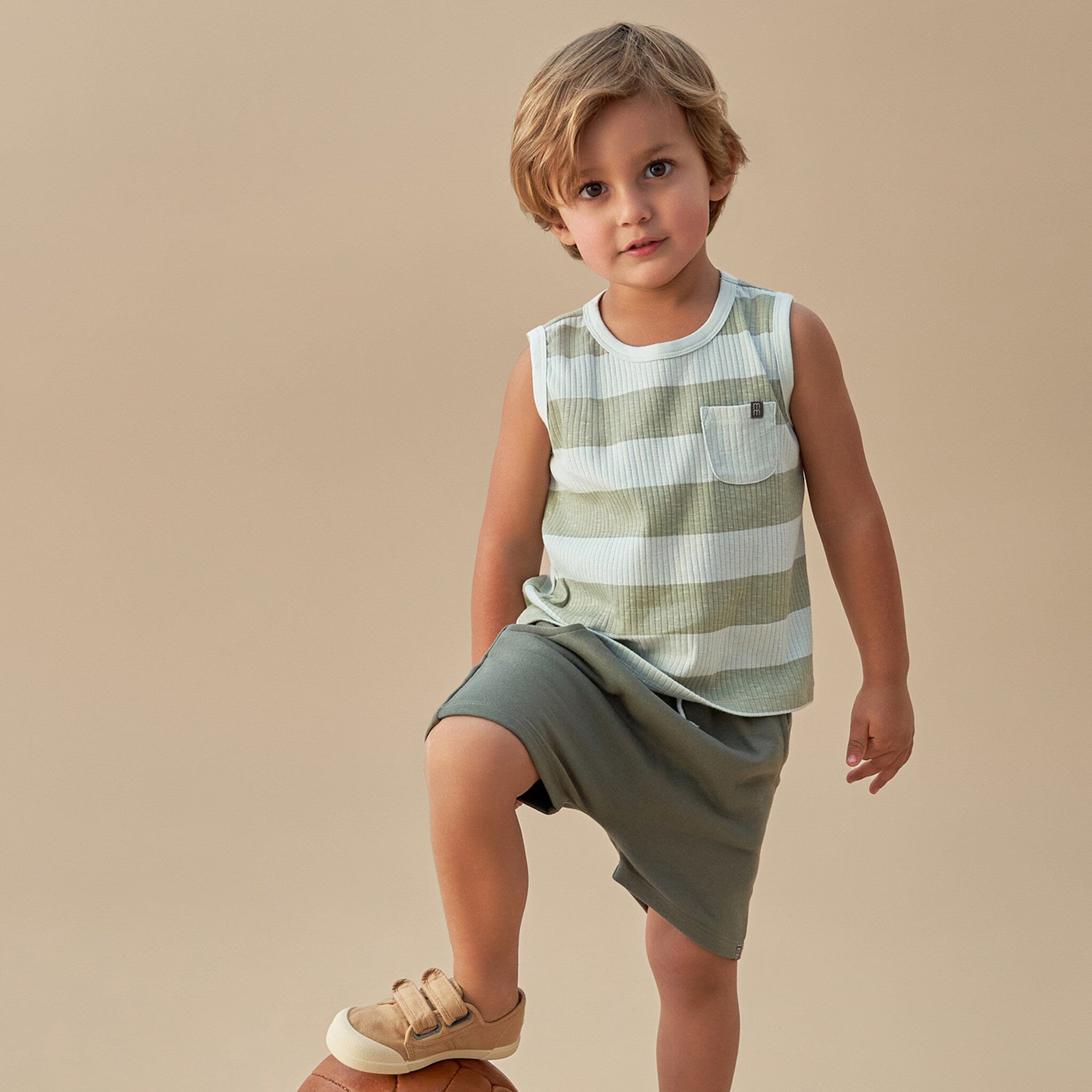 Infant & Toddler Boys Light Sky Stripe Tank Top - Image 3