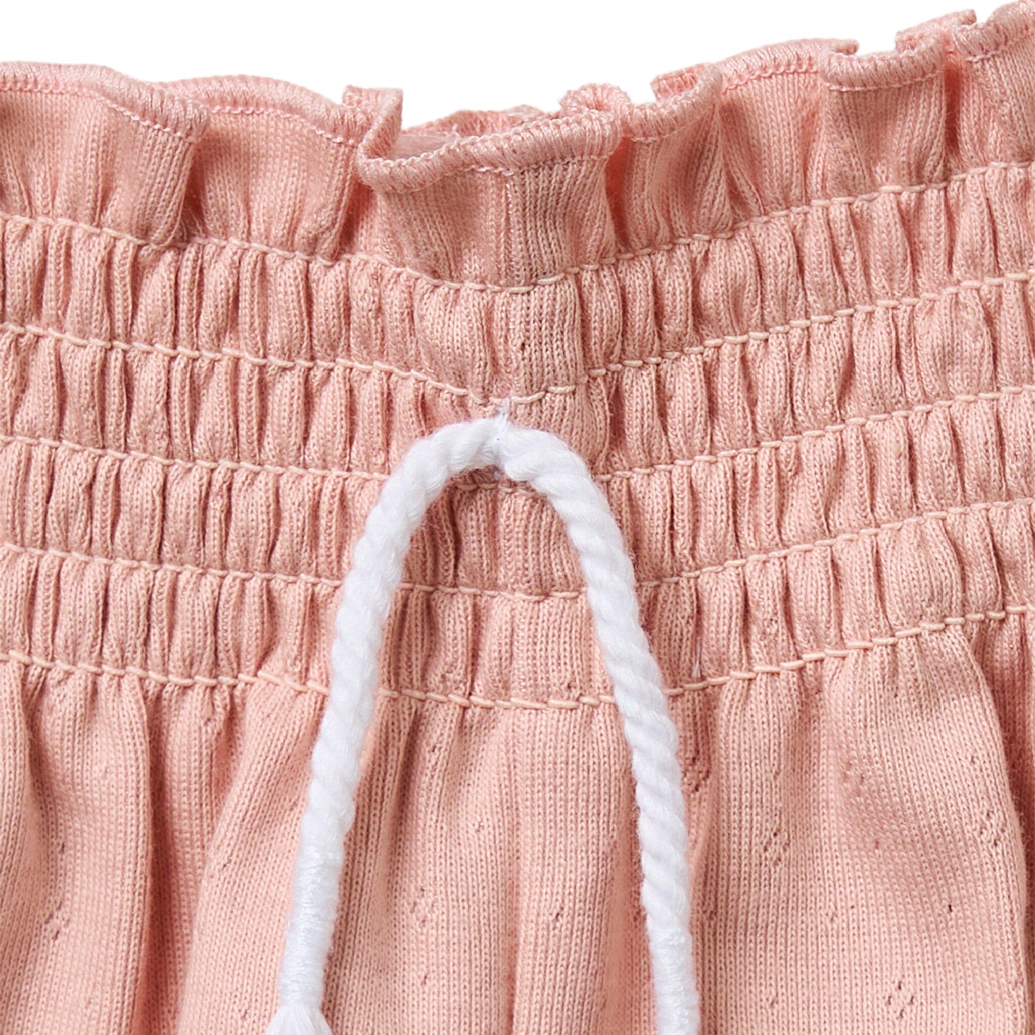 Infant & Toddler Girls Light Rose Smocked Wide Leg Shorts - Image 4