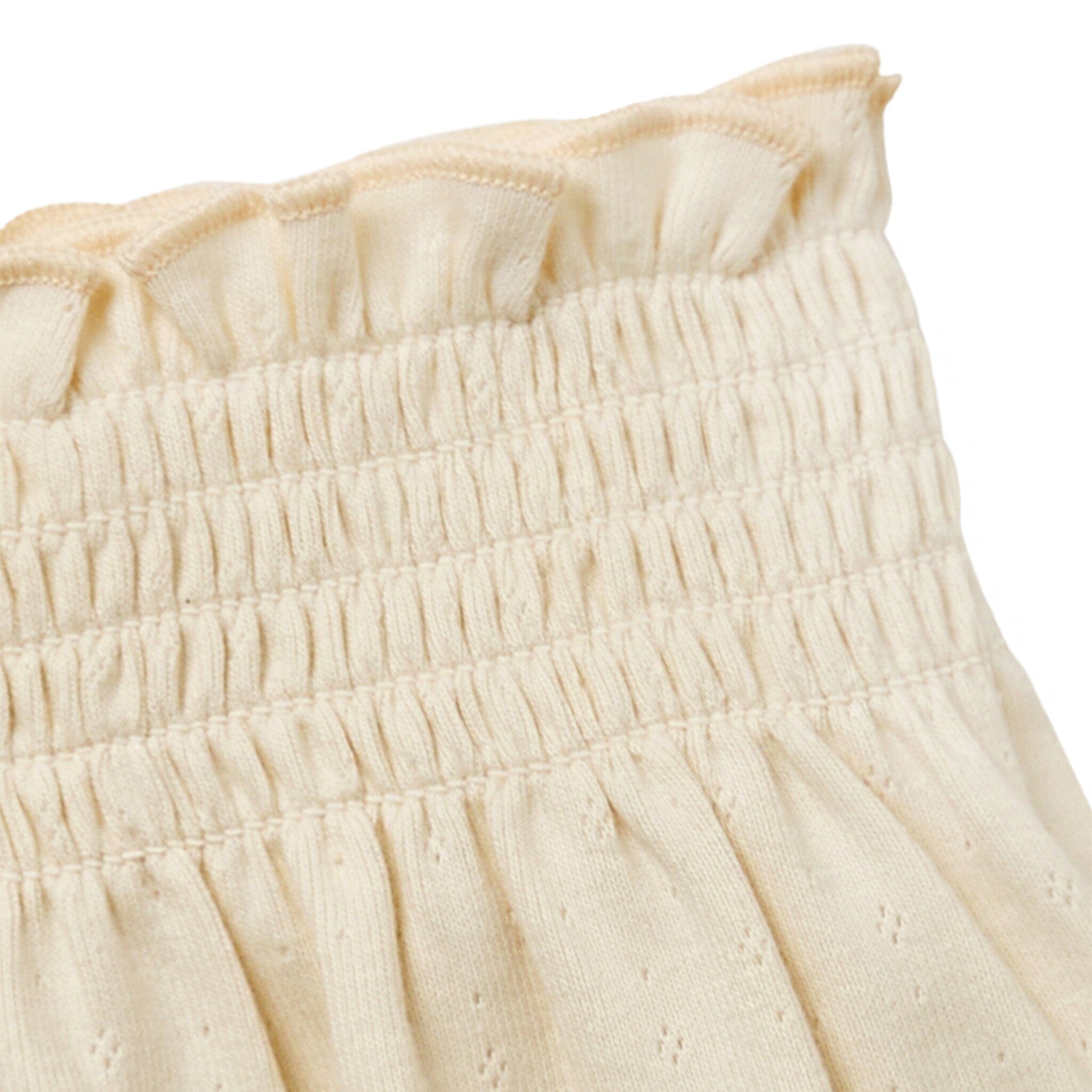 Infant & Toddler Girls Light Beige Smocked Wide Leg Shorts - Image 5