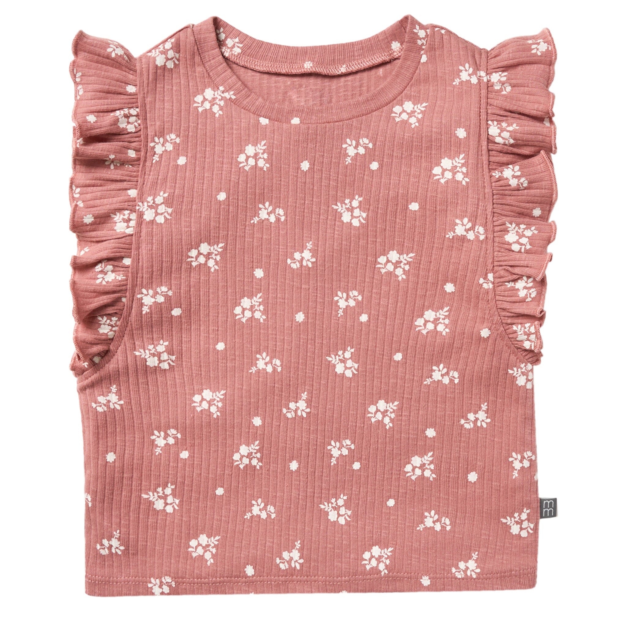Infant & Toddler Girls Rose Floral Ruffle Sleeveless Top