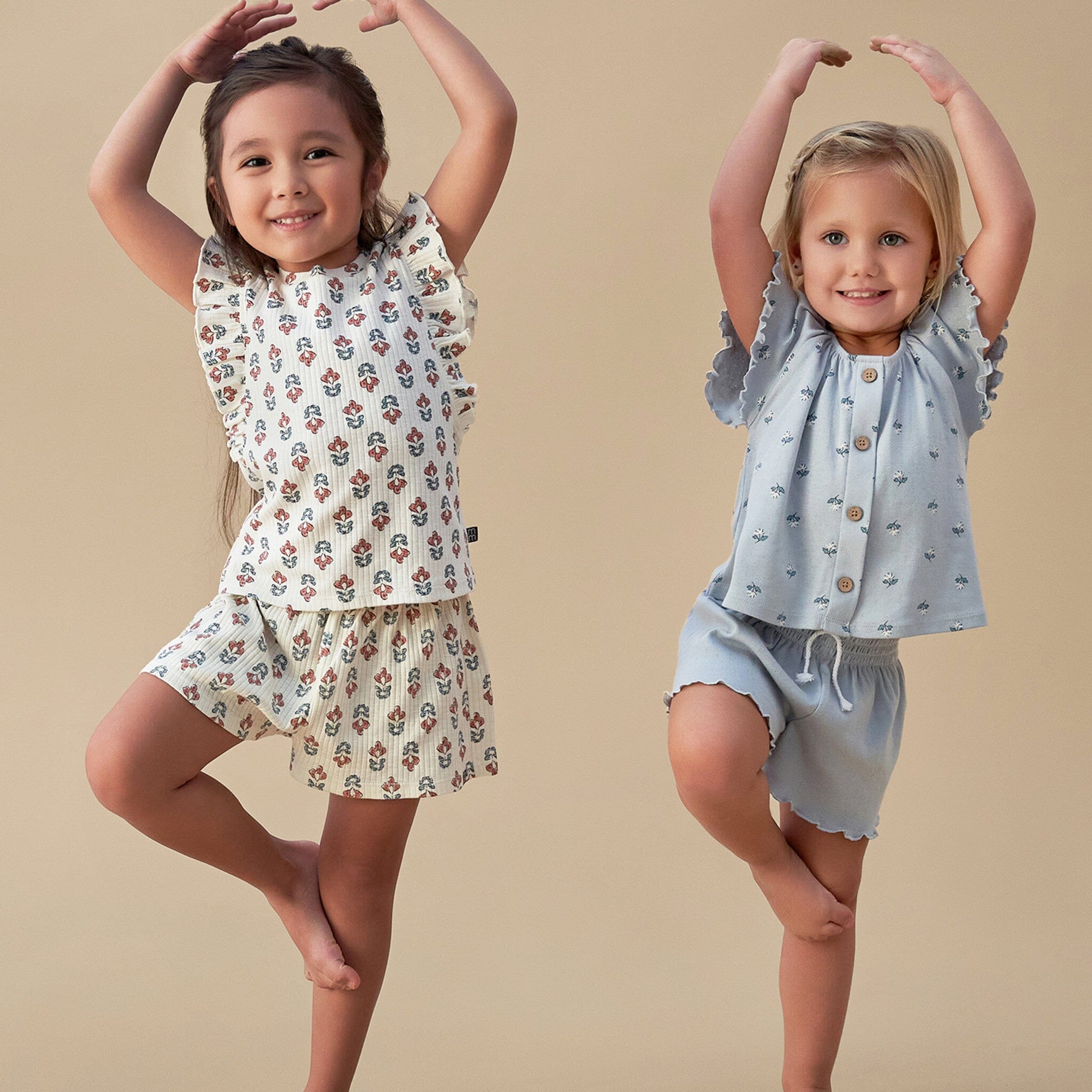 Infant & Toddler Girls Ivory Flower Ruffle Sleeveless Top - Image 4