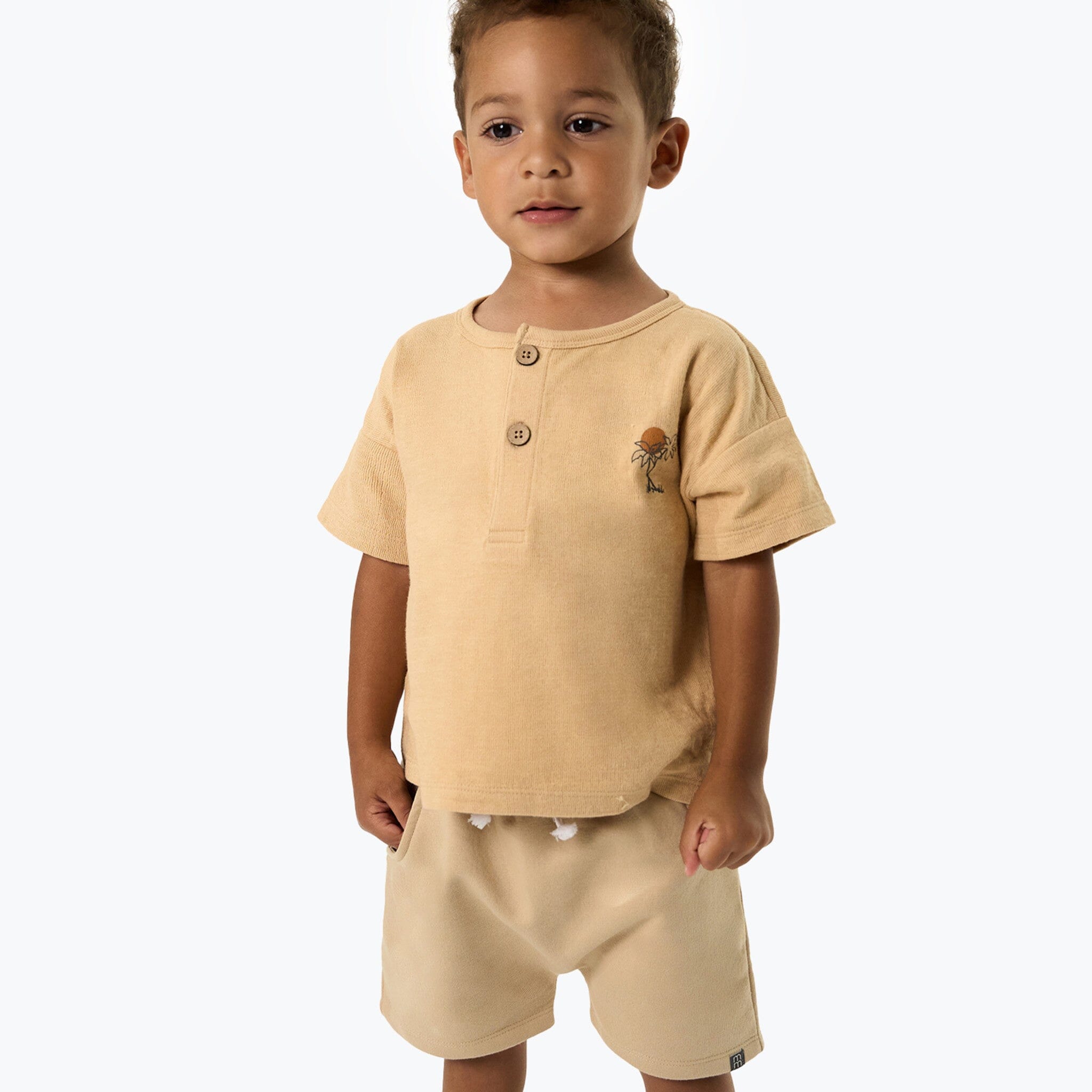 Infant & Toddler Boys Light Tan Harem Shorts - Image 2