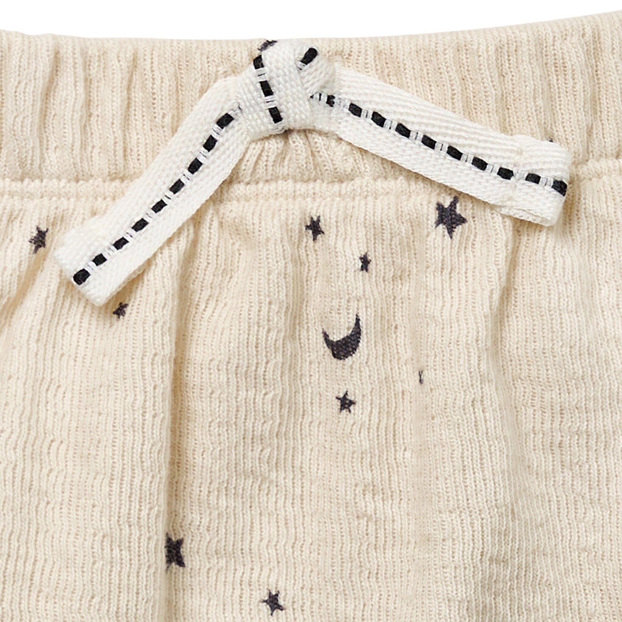 Baby Neutral Beige Moon & Stars Harem Shorts - Image 3