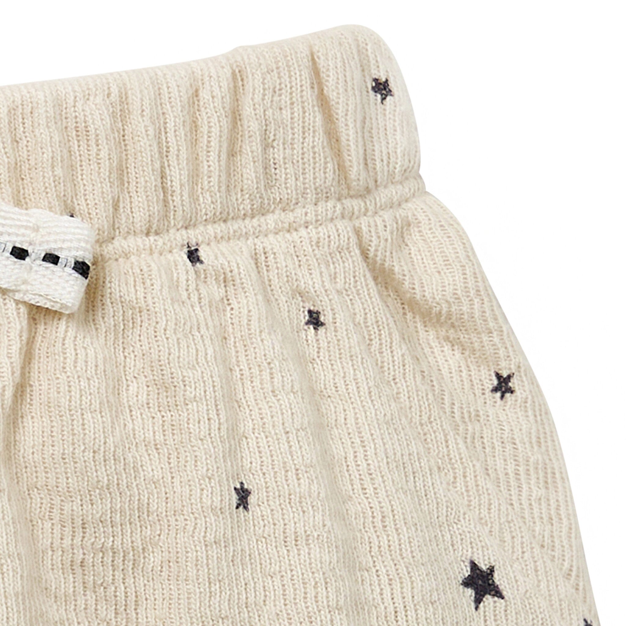 Baby Neutral Beige Moon & Stars Harem Shorts - Image 4