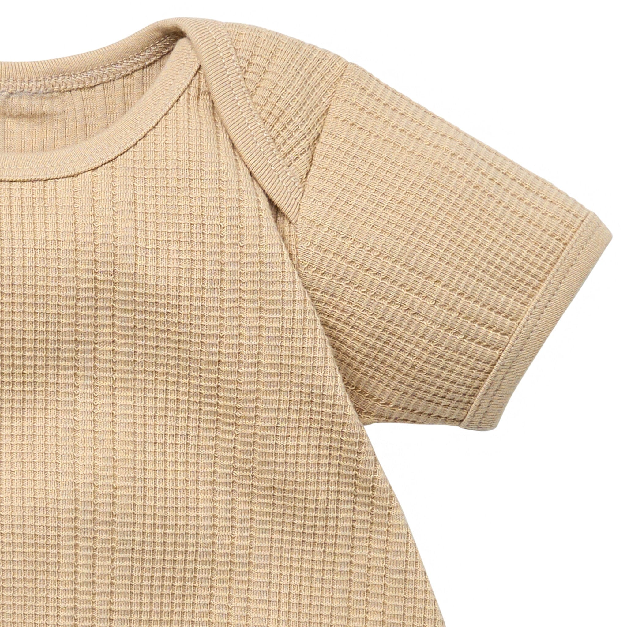Baby Neutral Tan Dumpling Romper - Image 4
