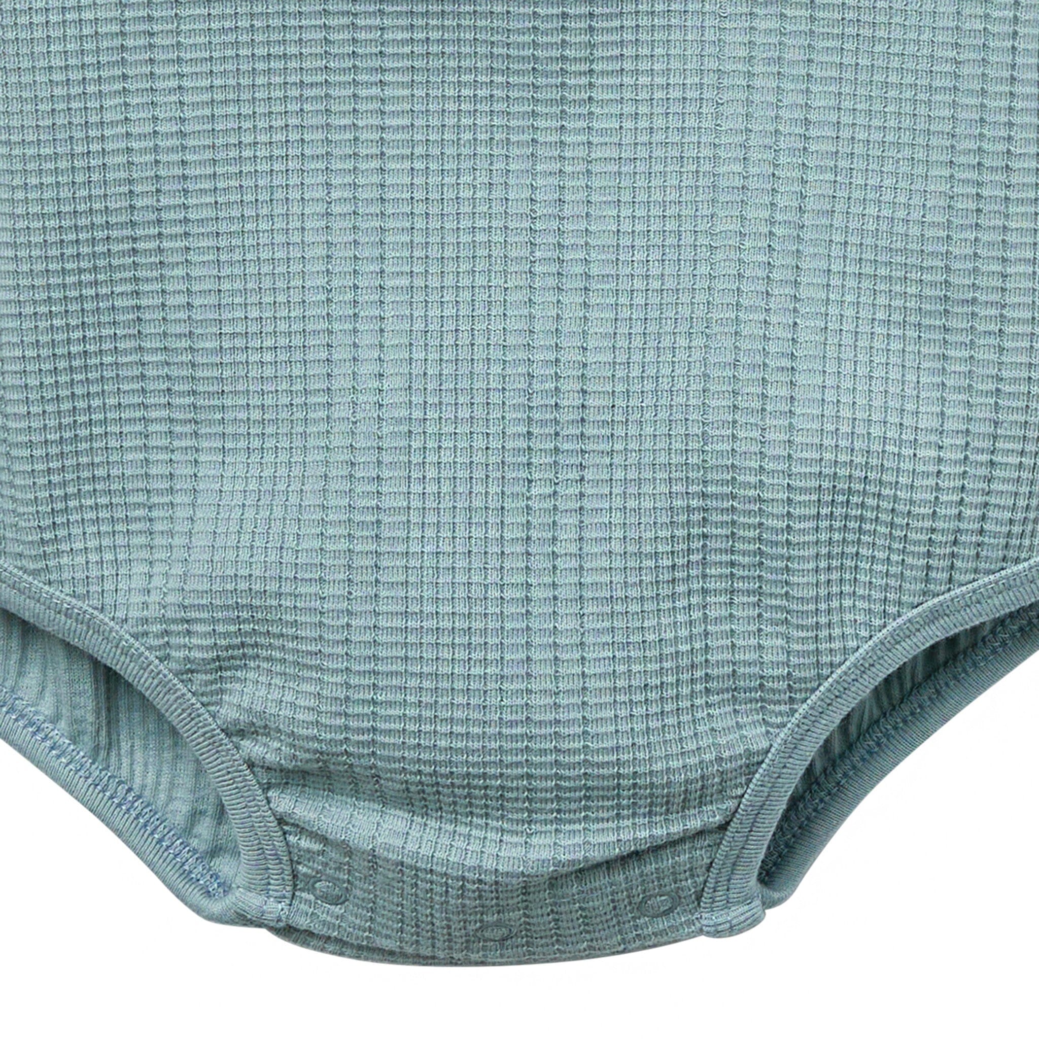 Baby Neutral Teal Dumpling Romper - Image 4