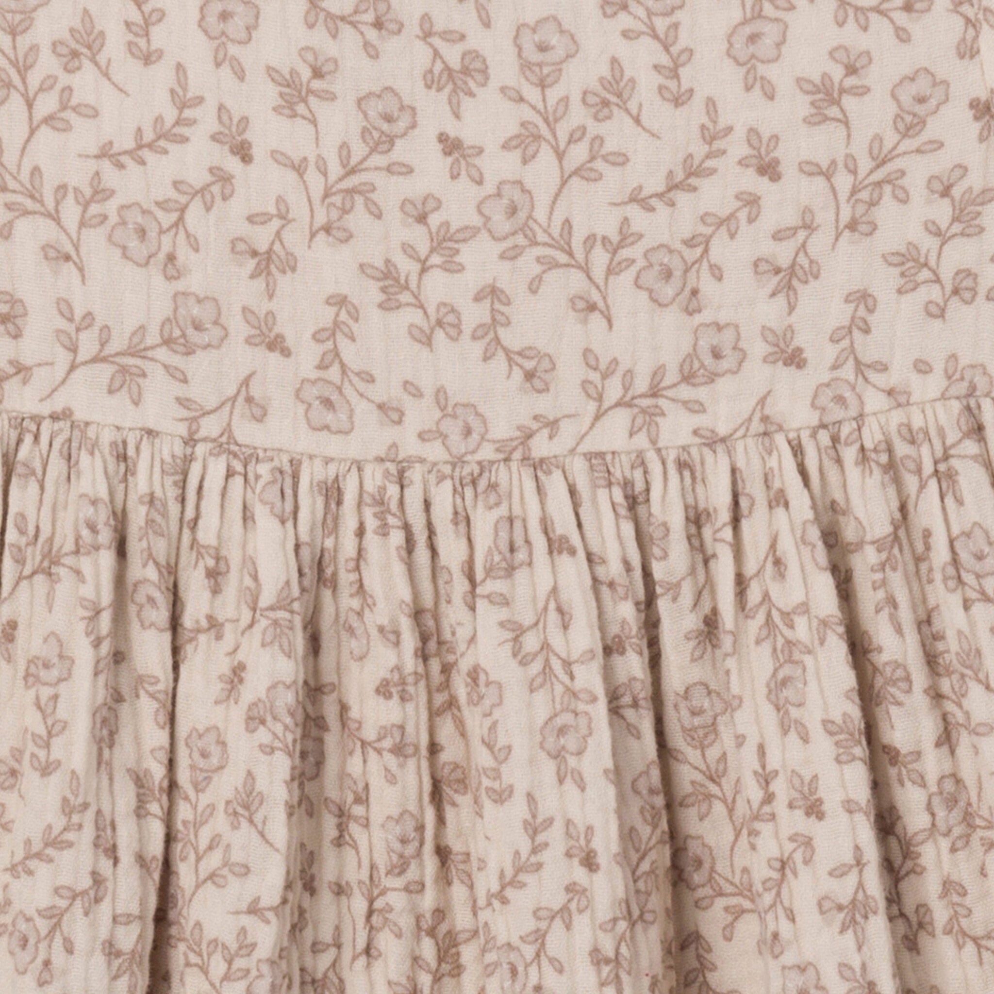 Infant & Toddler Girls Tan Floral Gauze Dress - Image 5