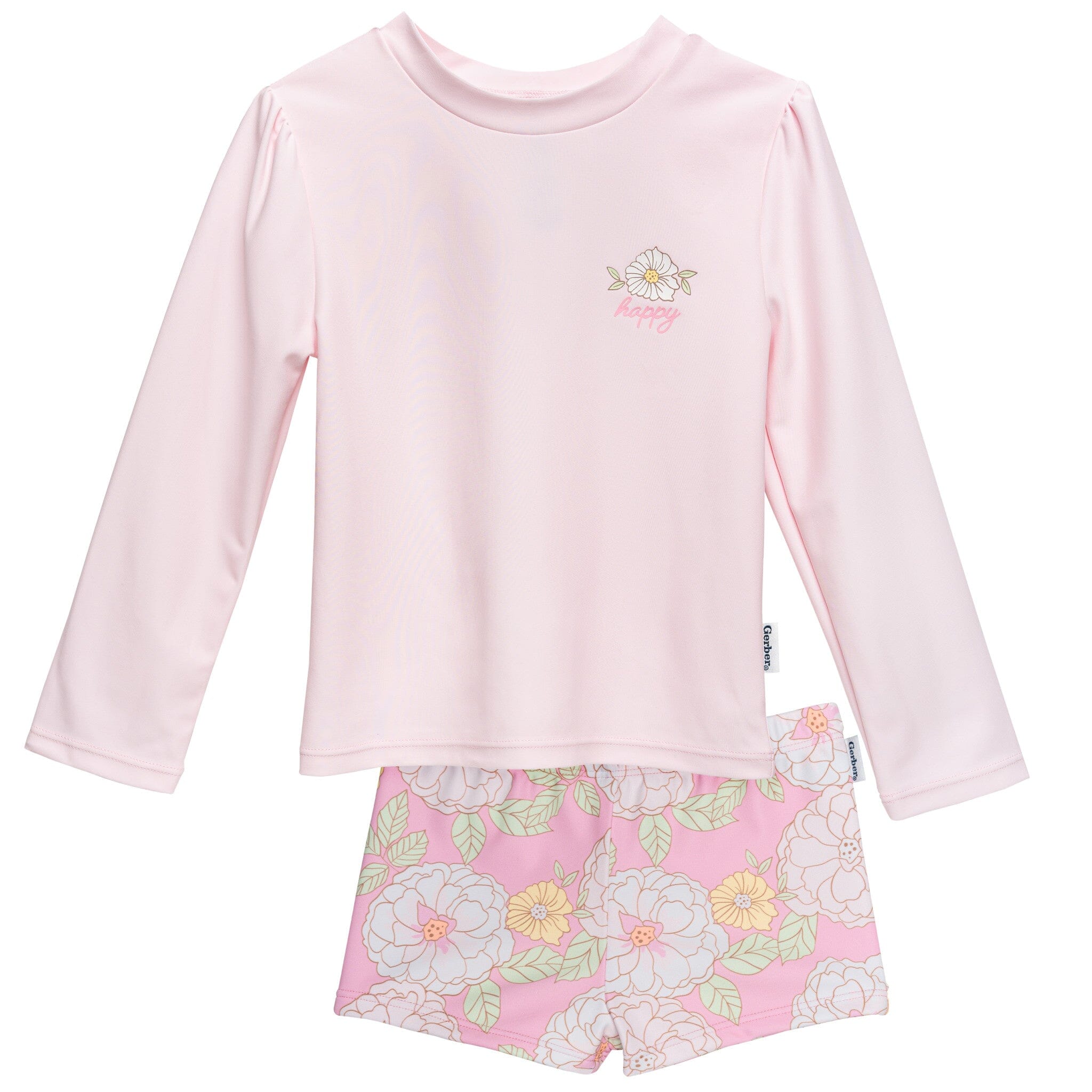 2-Piece Infant & Toddler Girls Peonies Rashguard Set