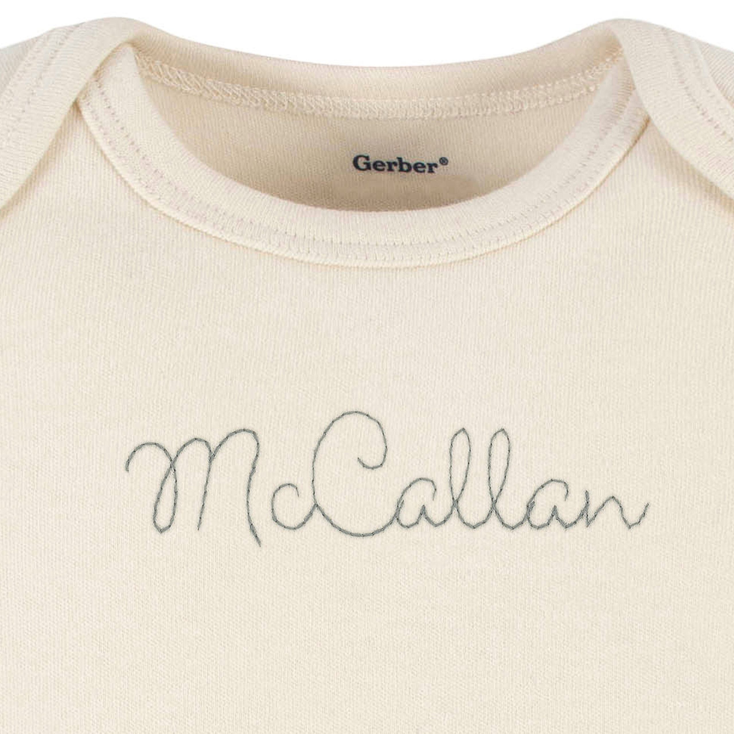 Embroidered Baby Neutral Natural Premium Short Sleeve Onesies® Bodysuit - Image 4