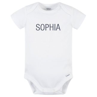 Embroidered Baby Neutral White Premium Short Sleeve Onesies® Bodysuit