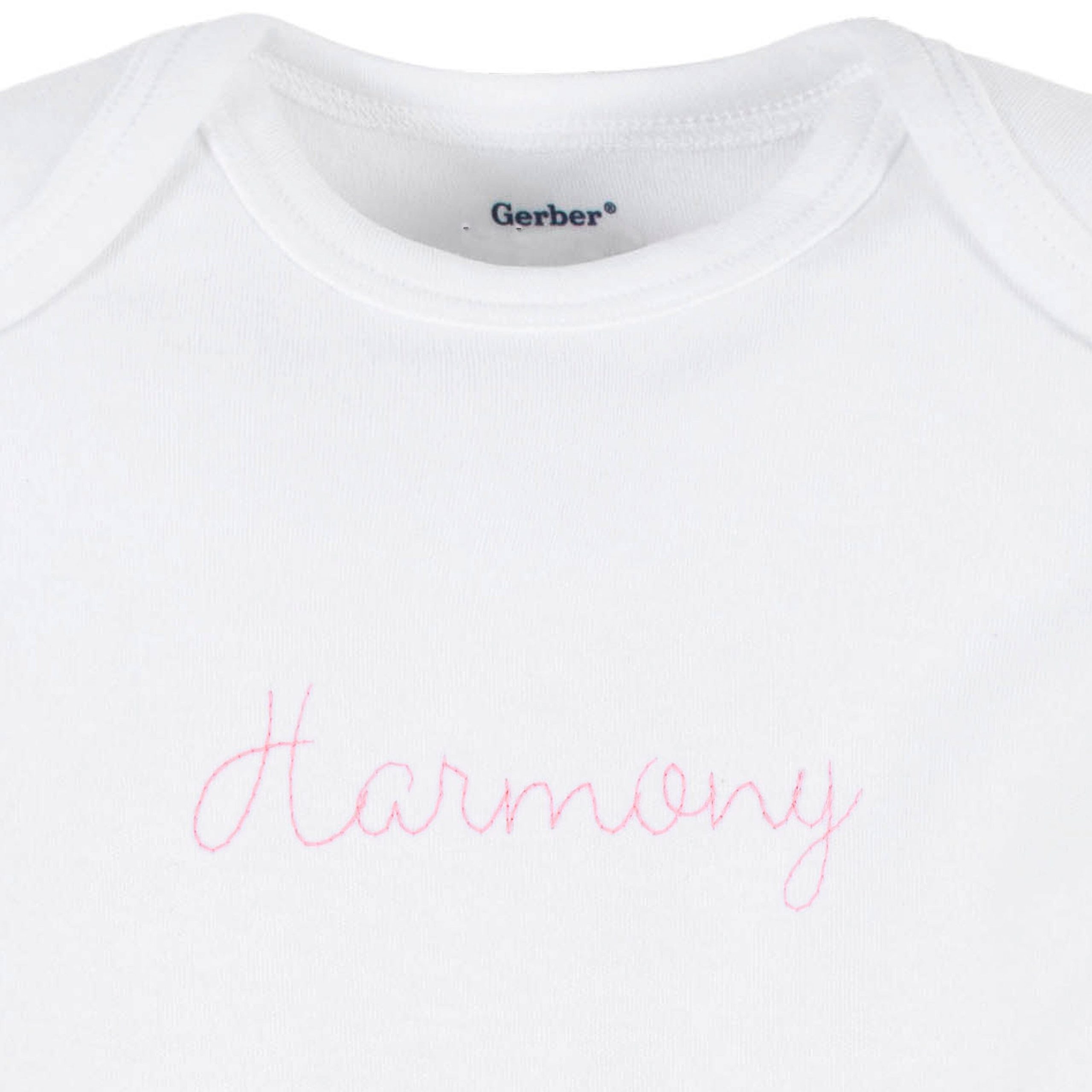Embroidered Baby Neutral White Premium Short Sleeve Onesies® Bodysuit - Image 4