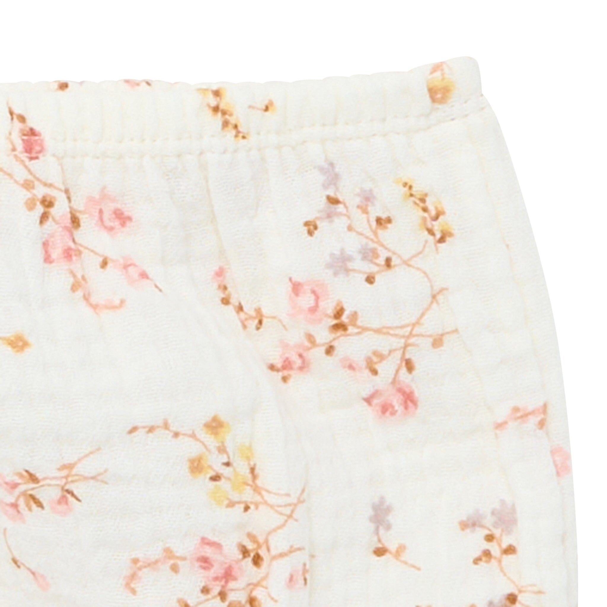 2-Piece Baby Girls Ivory Bunches Floral Puffed Sleeve Dress and Diaper Cover Set - Image 7
