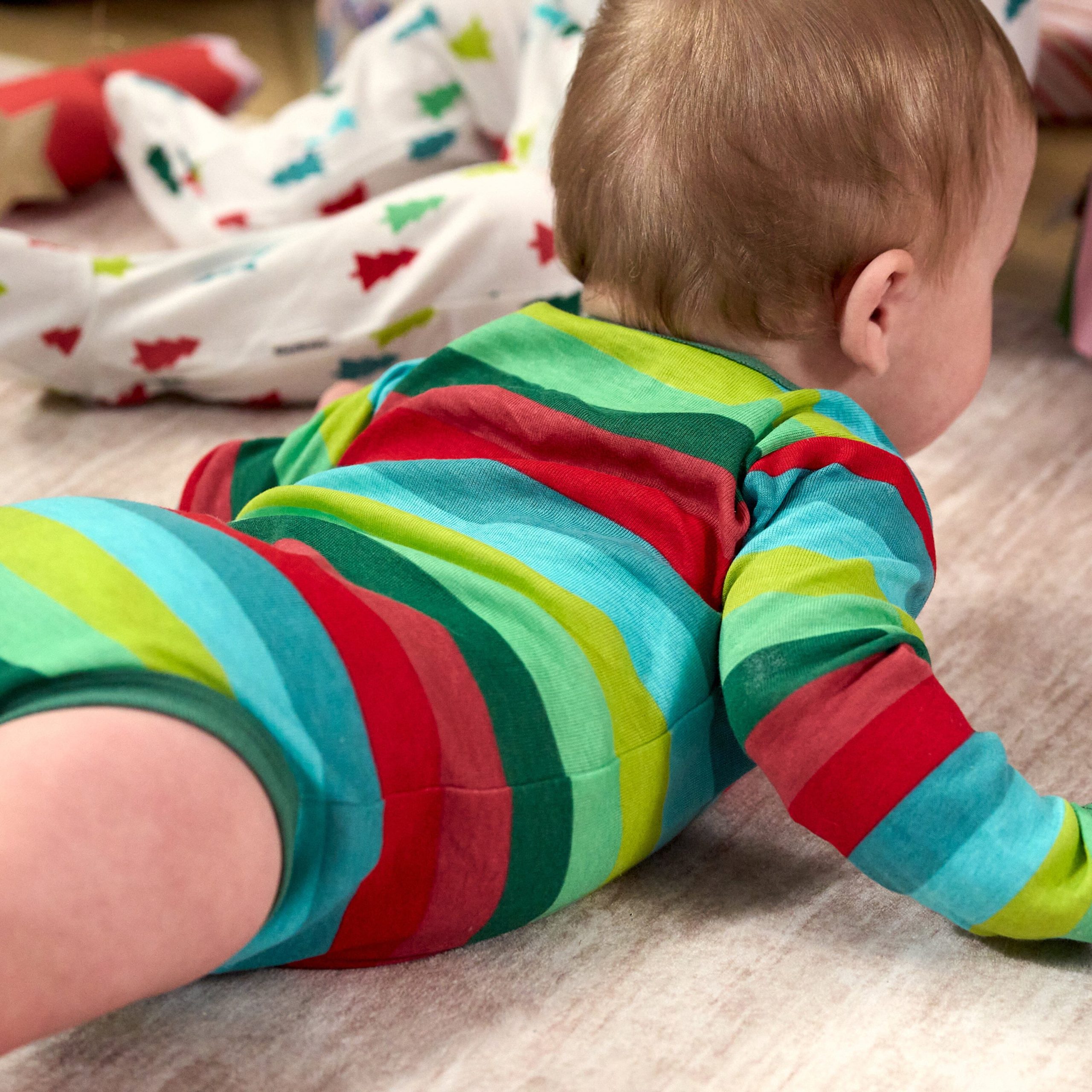 3-Pack Baby Neutral Joyful Stripe Long Sleeve Onesies® Bodysuits - Image 5