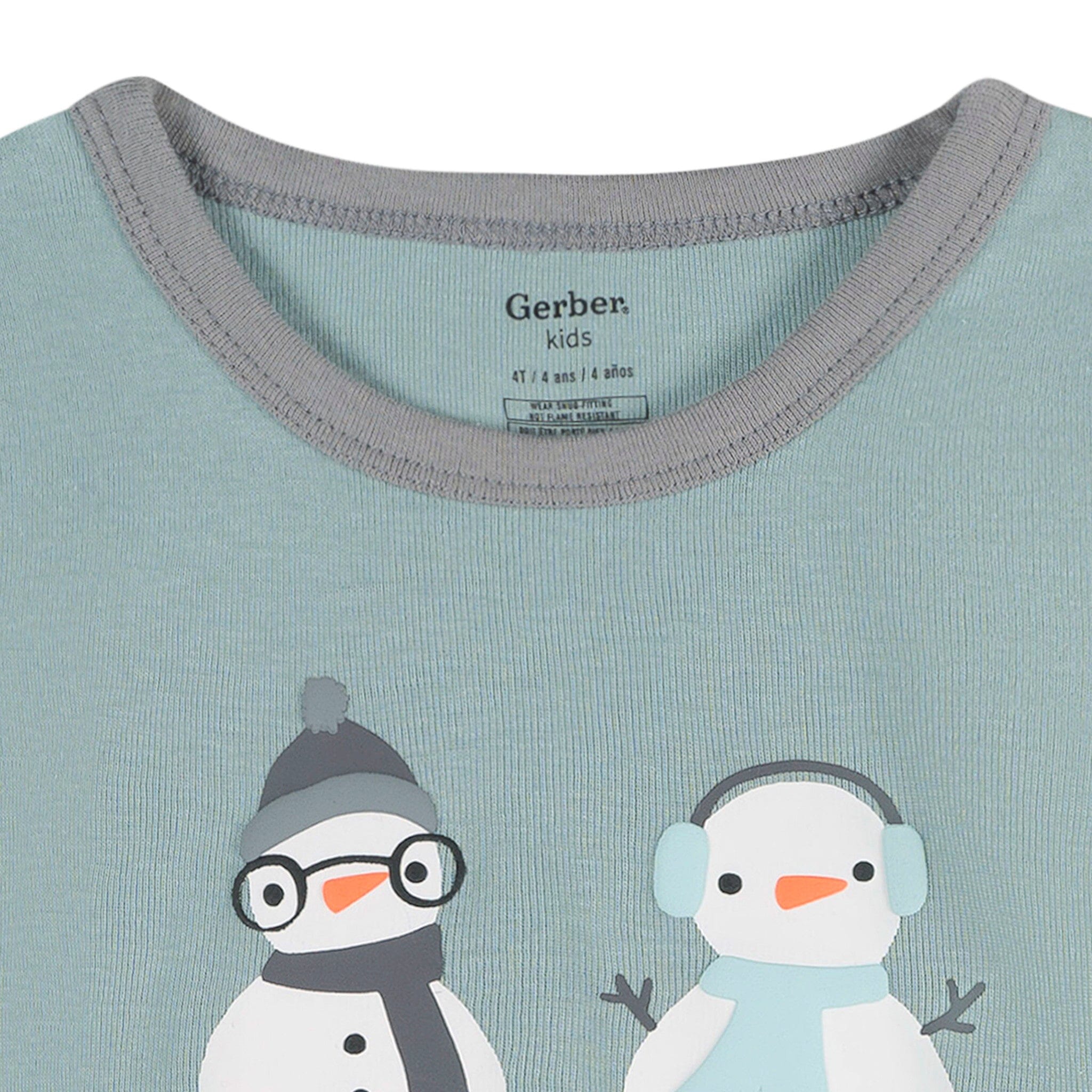 2-Piece Infant & Toddler Snowman Stripe Snug Fit Pajama Set - Image 4