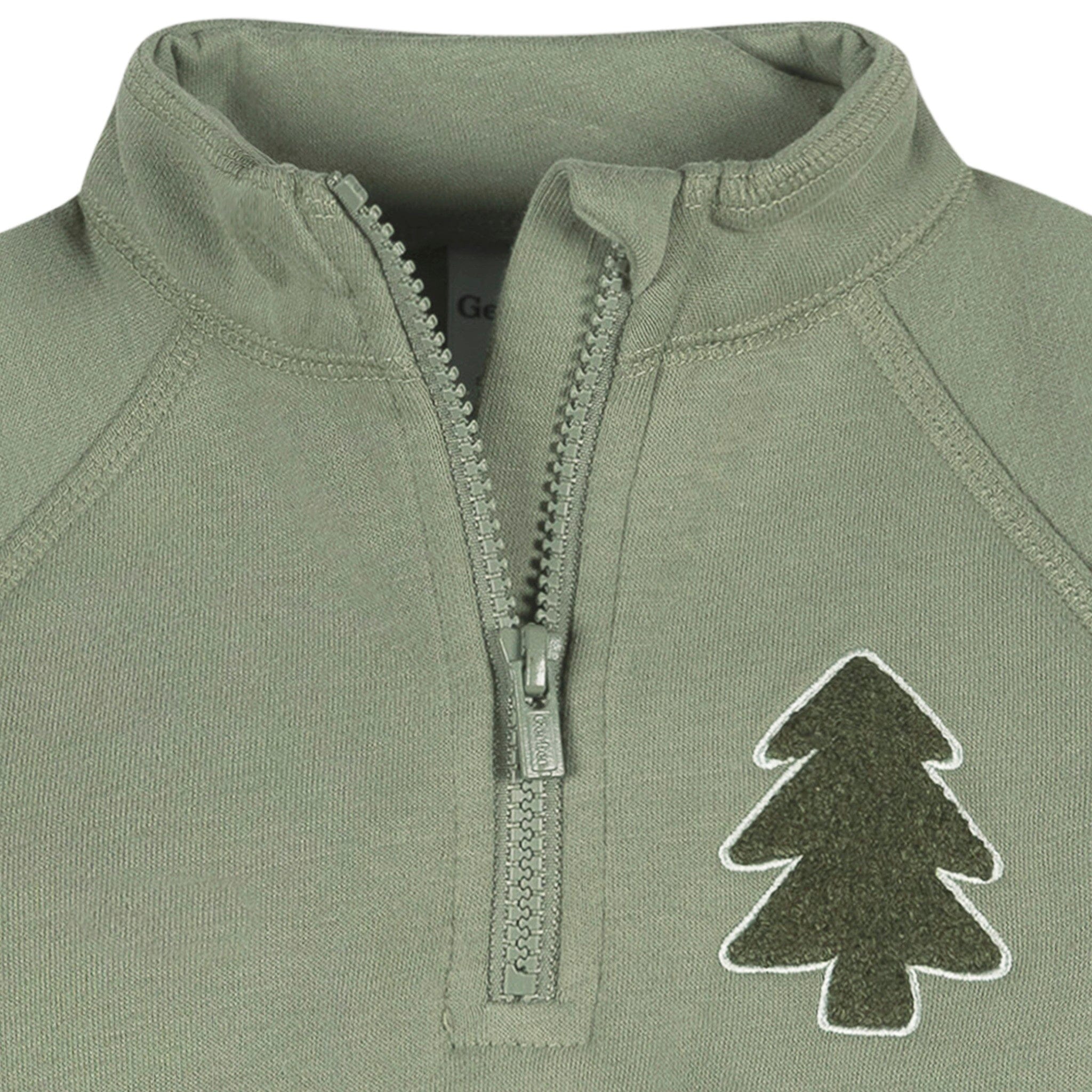 2-Piece Infant & Toddler Boys Green Trees Fleece Top and Pants - Image 3