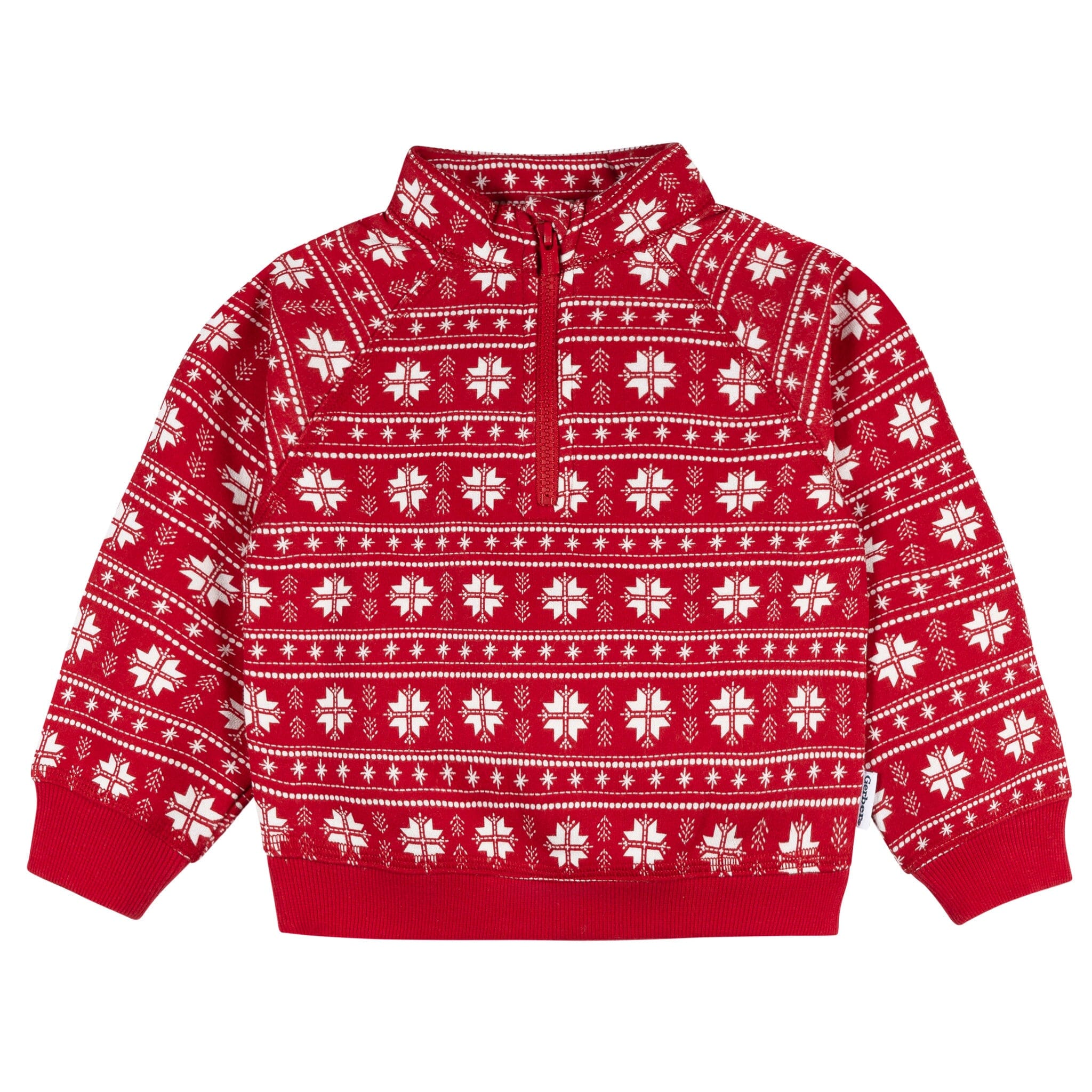 2-Piece Infant & Toddler Boys Red Snowflakes Fleece Top and Pants - Image 4